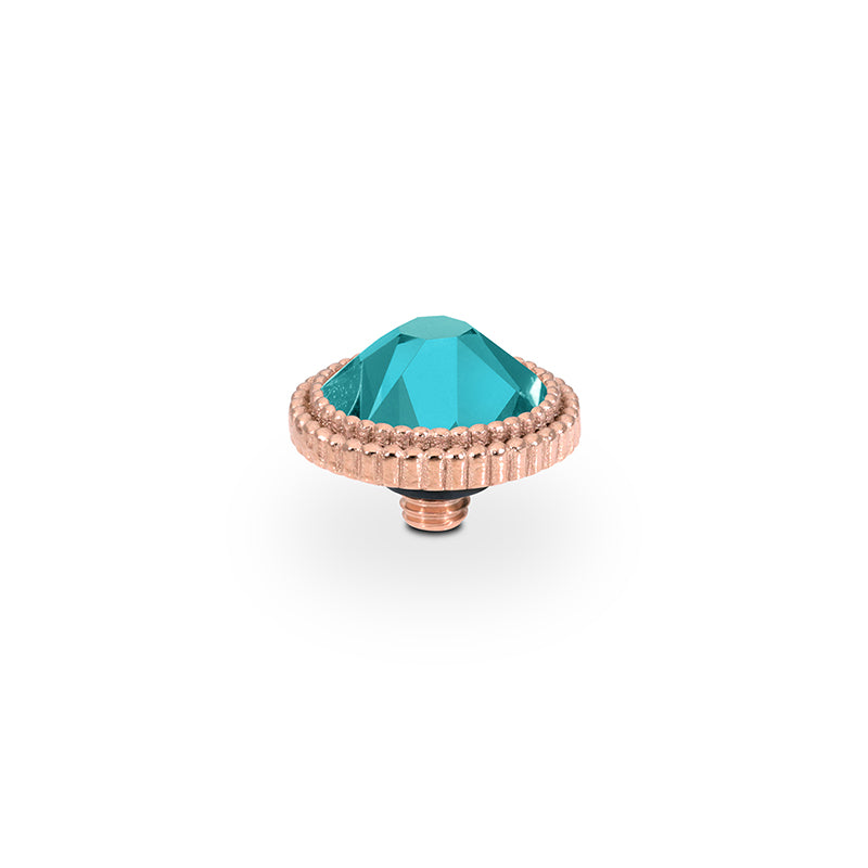 Fabero Flat Top 10 mm - Roségold Crystal Pine Green Ignite
