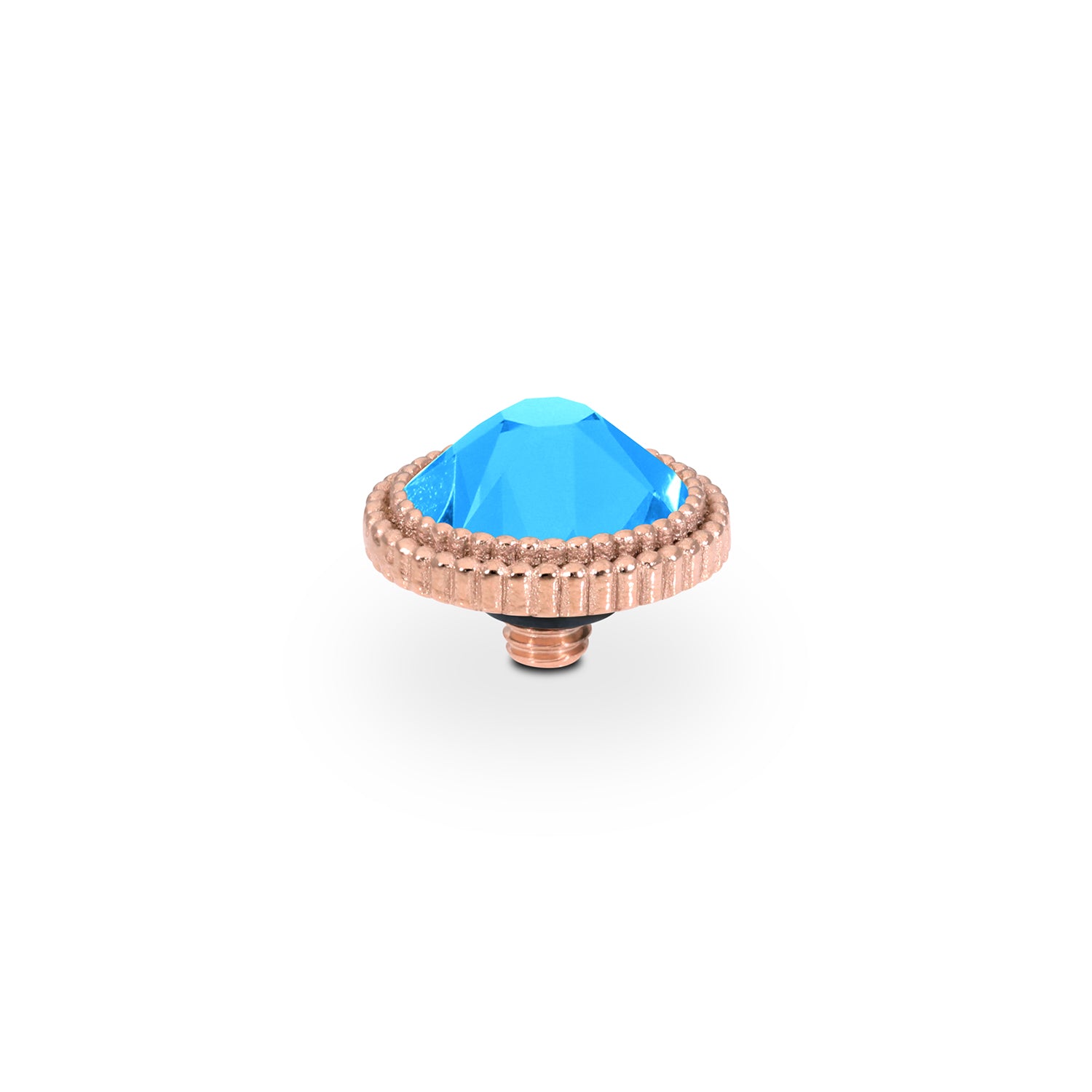 Fabero Flat Top 10 mm - Roségold Crystal Electric Blue Ignite