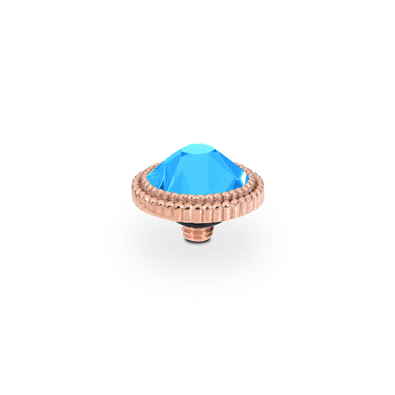 Fabero Flat Top 10 mm - Roségold Crystal Electric Blue Ignite