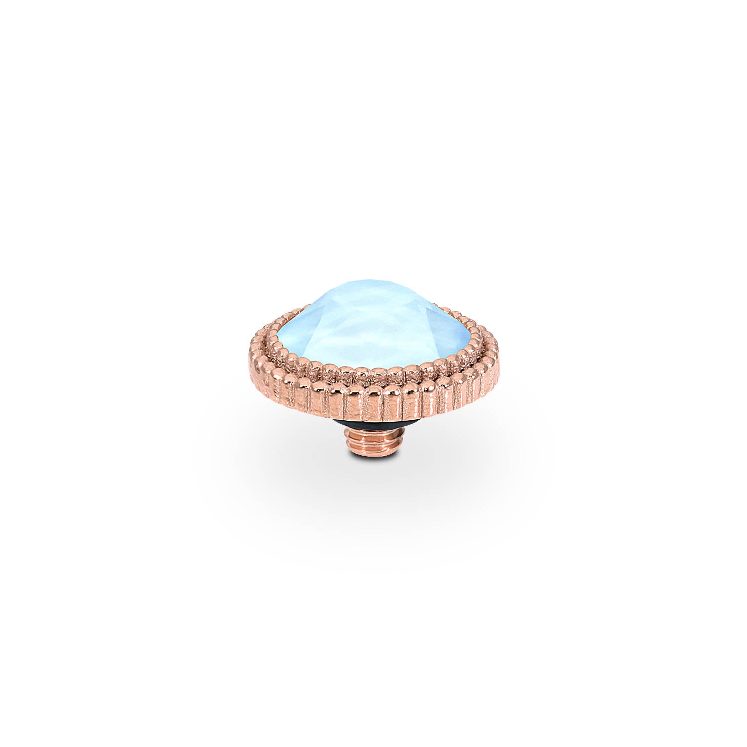 Fabero Flat Top 10 mm - Roségold crystal sky ignite