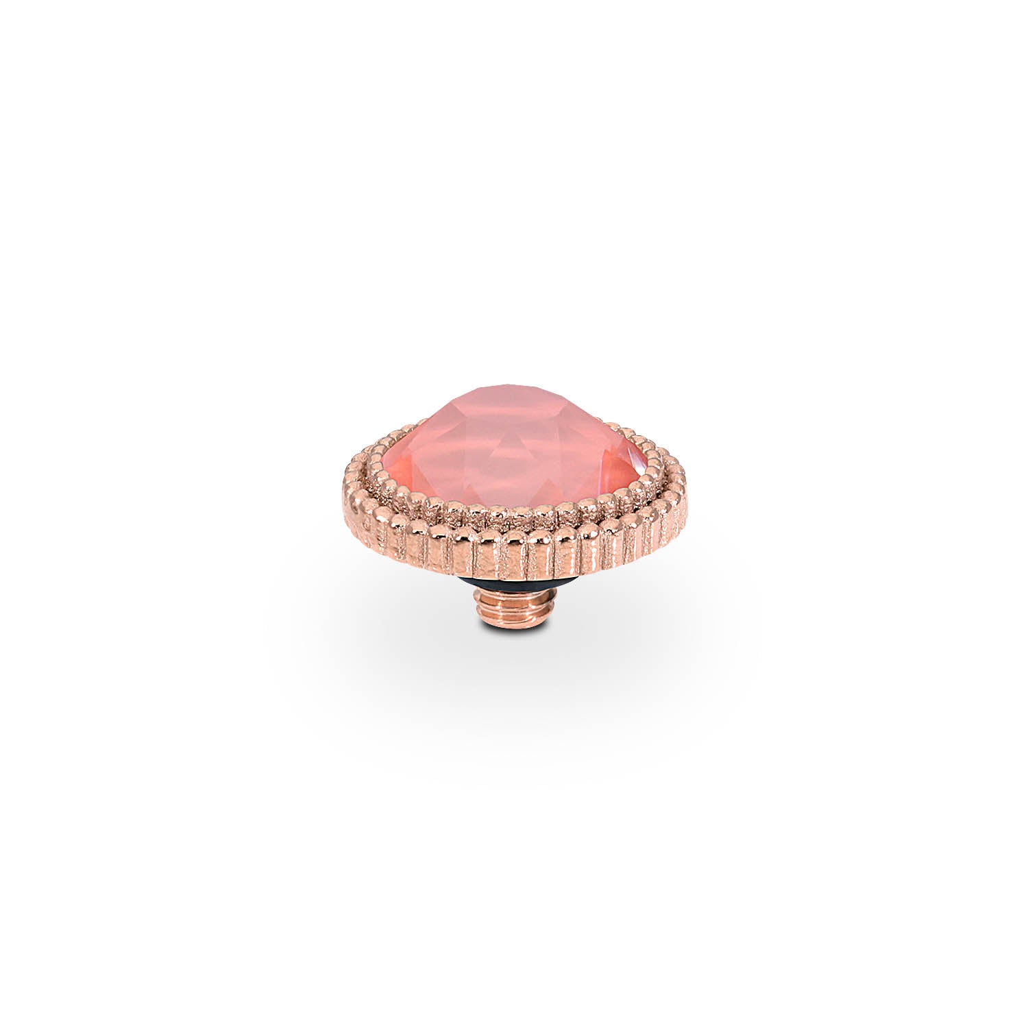Fabero Flat Top 10 mm - Roségold crystal maroon ignite