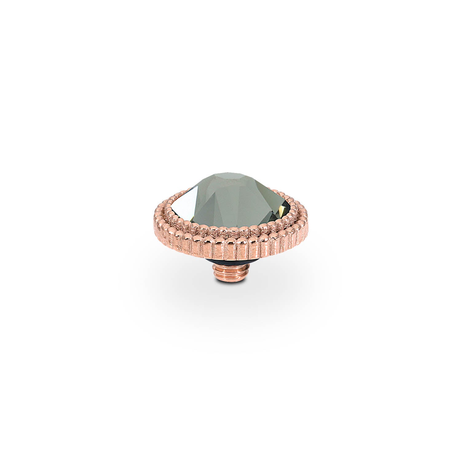 Fabero Flat Top 10 mm - Roségold black diamond