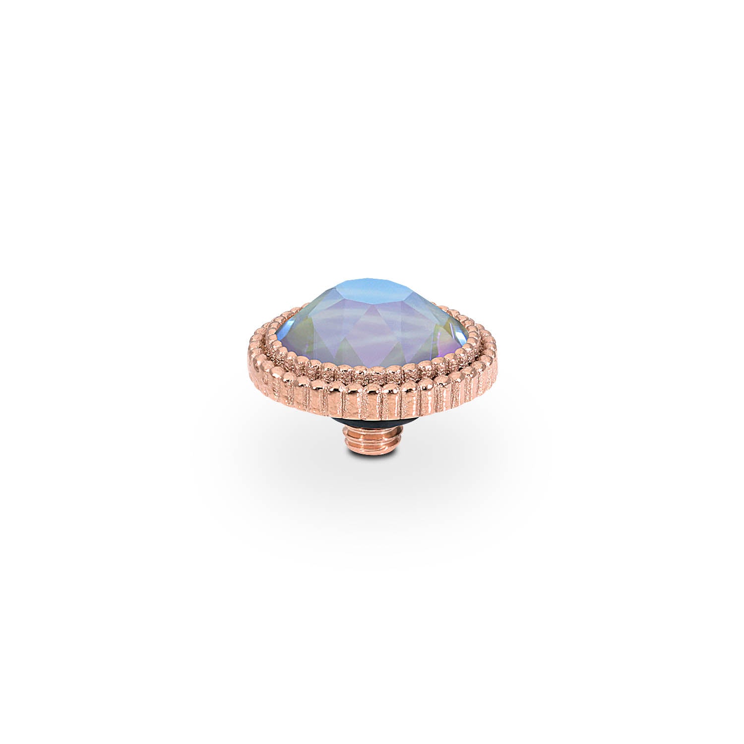 Fabero Flat Top 10 mm - Roségold Crystal Serene Gray Delite