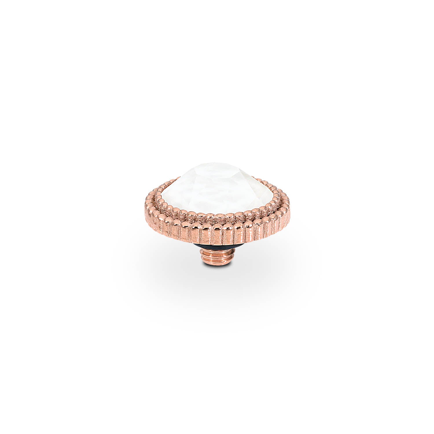 Fabero Flat Top 10 mm - Roségold crystal electric white ignite