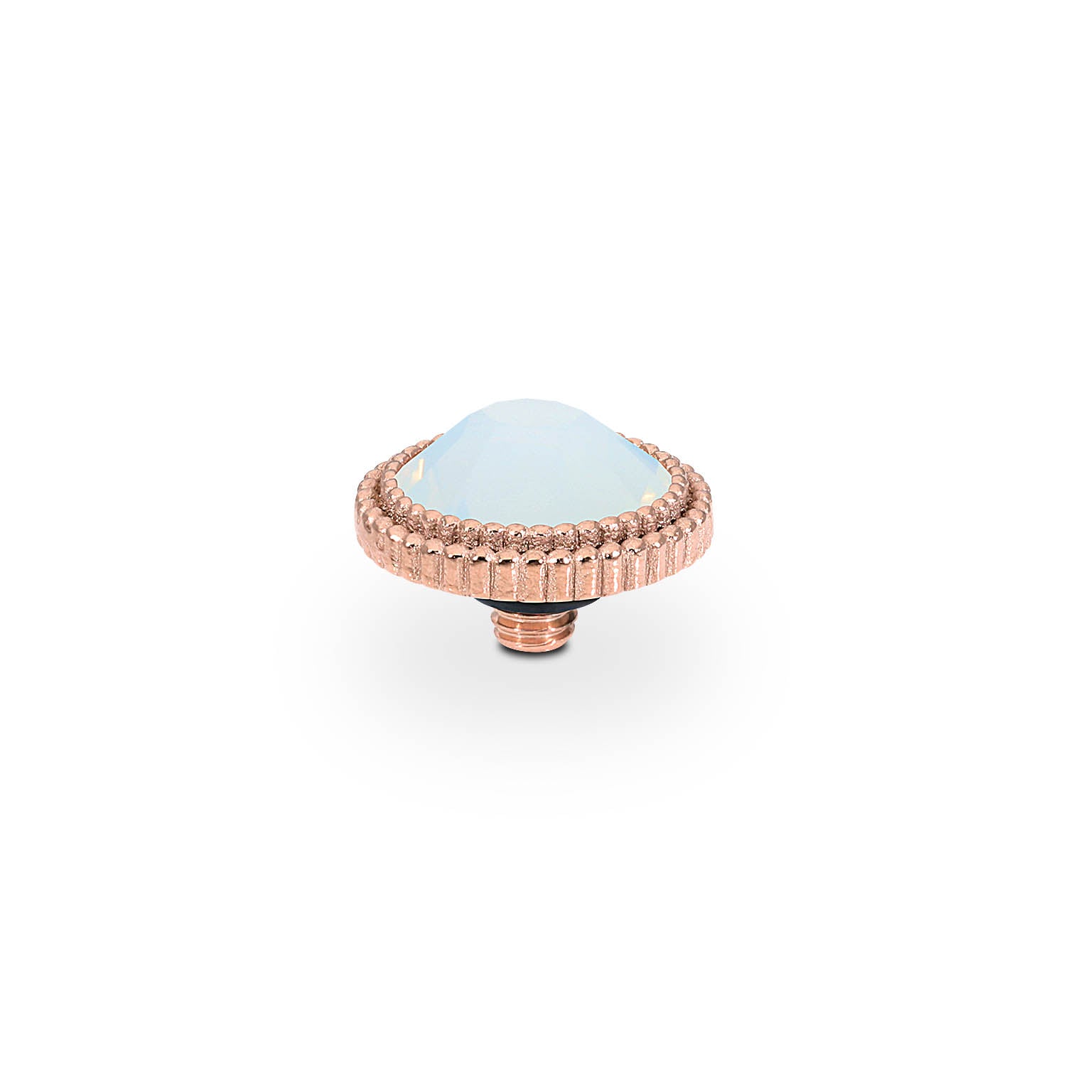 Fabero Flat Top 10 mm - Roségold white opal