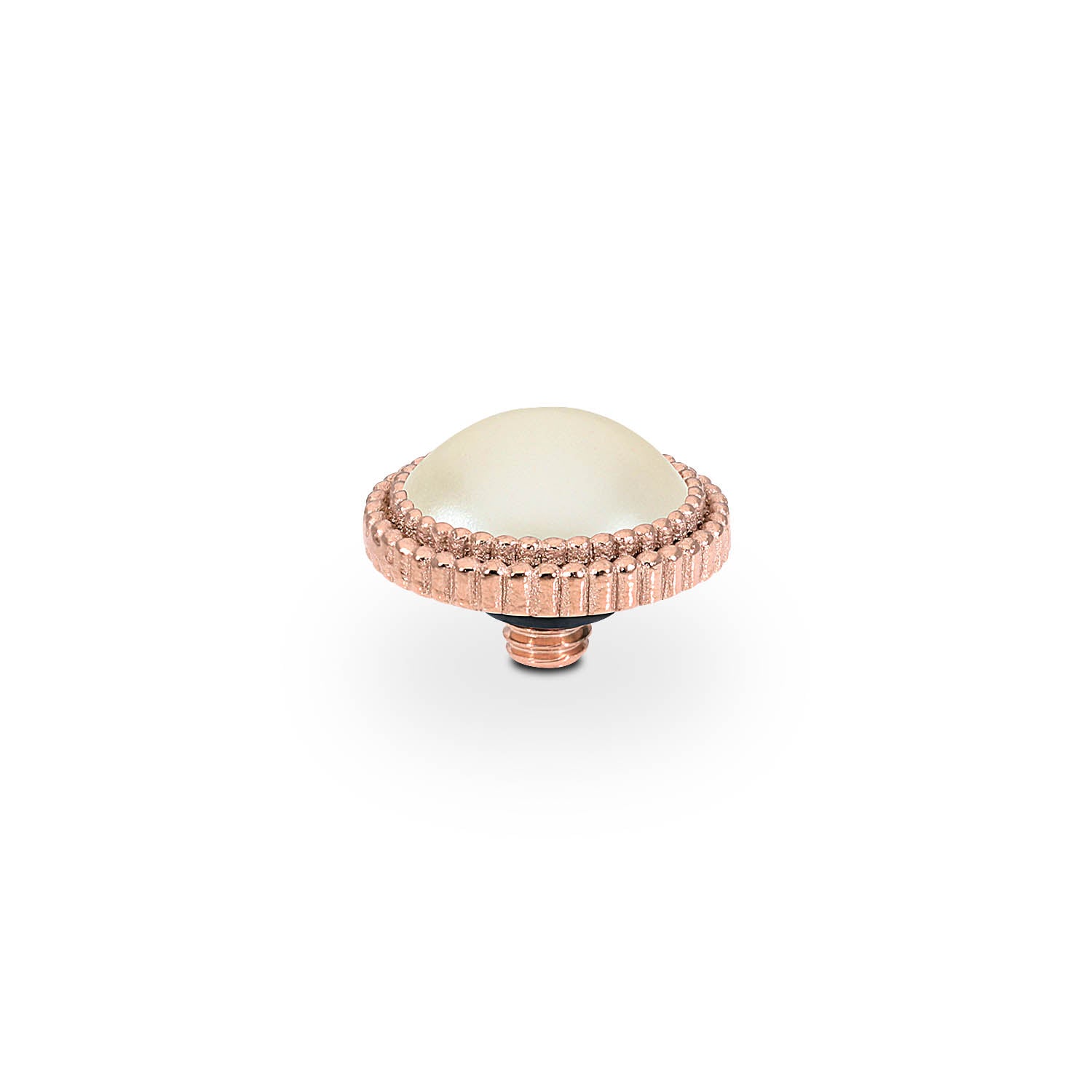 Fabero Flat Top 10 mm - Roségold cream pearl