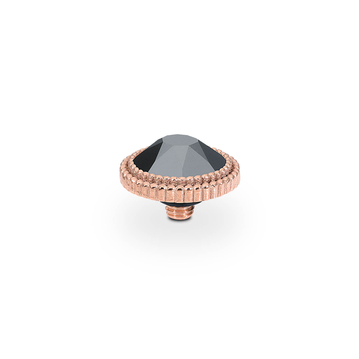Fabero Flat Top 10 mm - Roségold jet hematite