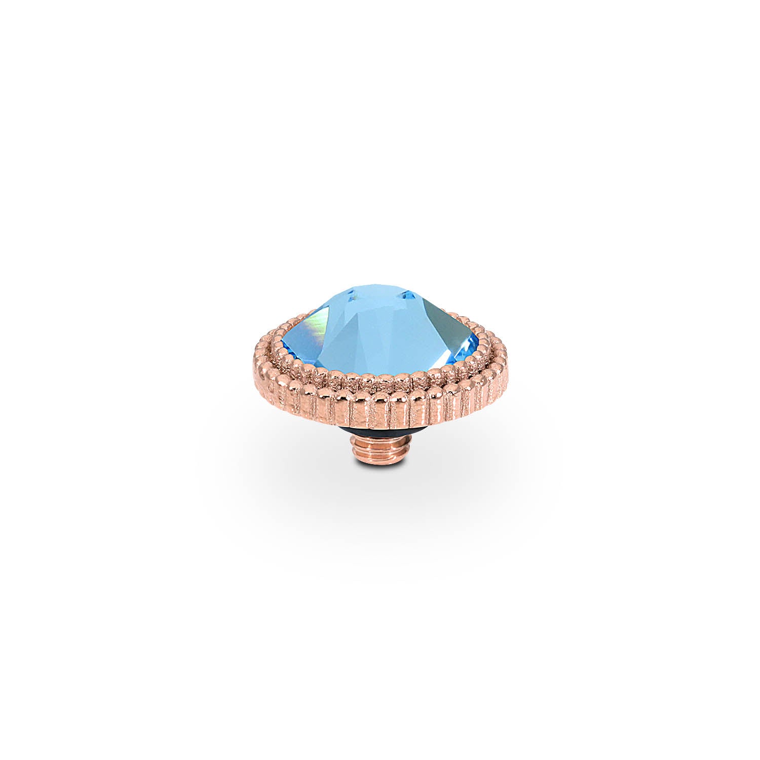 Fabero Flat Top 10 mm - Roségold aquamarine