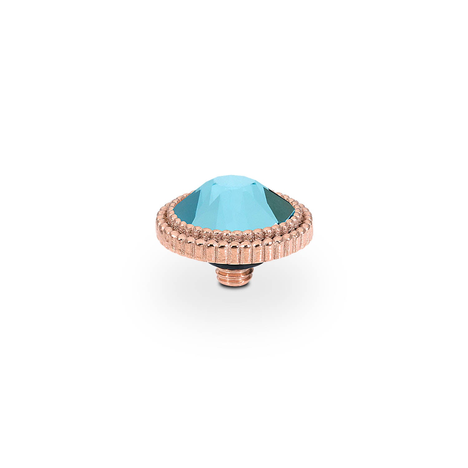 Fabero Flat Top 10 mm - Roségold Light Turquoise