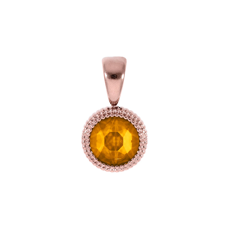 Fabero Flat Anhänger 10 mm - Roségold Topaz