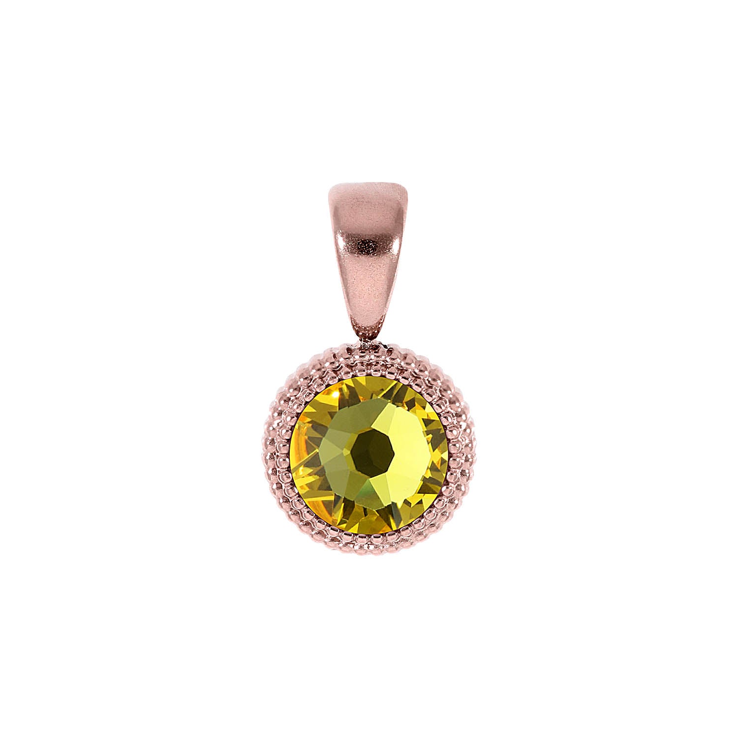 Fabero Flat Anhänger 10 mm - Roségold light topaz