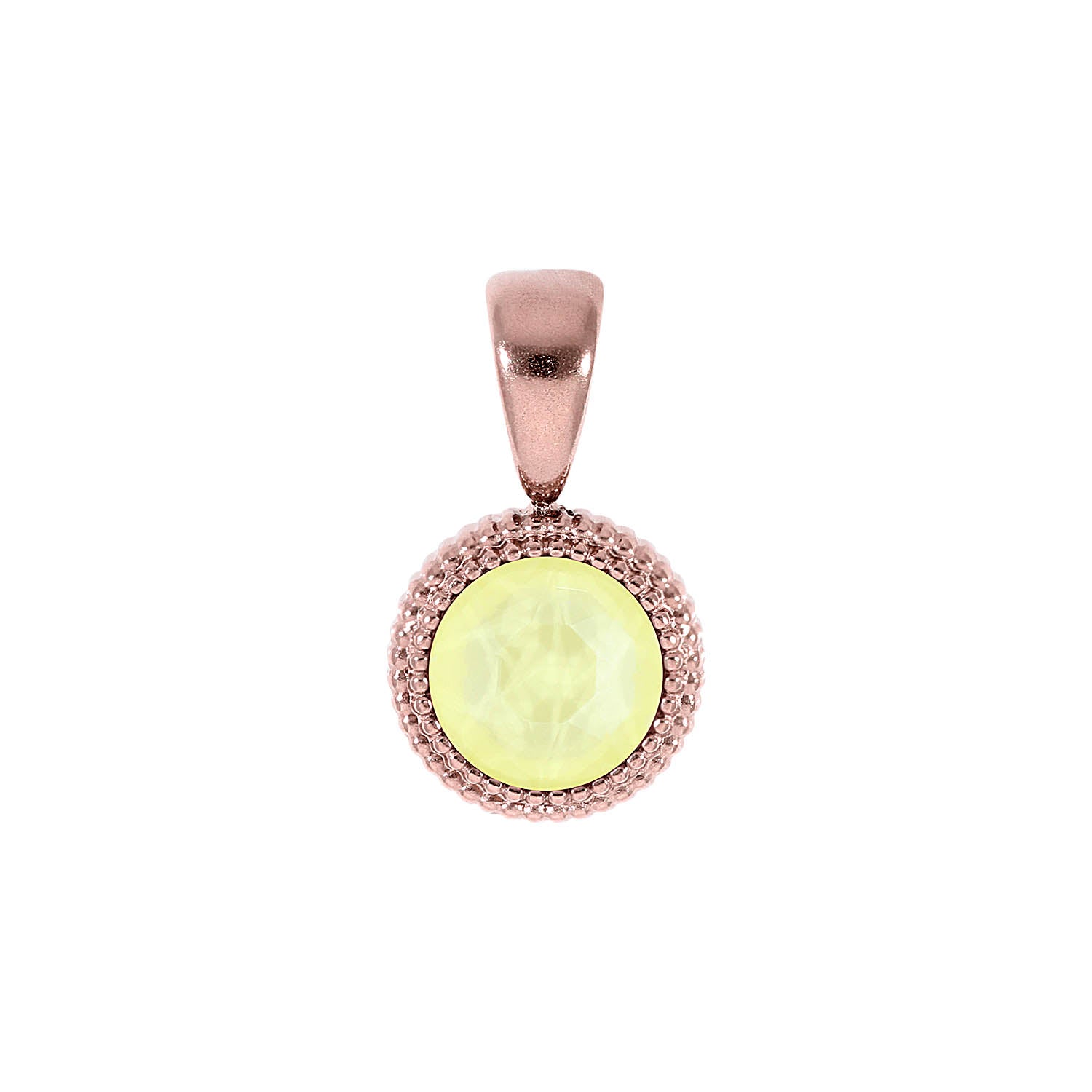 Fabero Flat Anhänger 10 mm - Roségold crystal soft yellow ignite