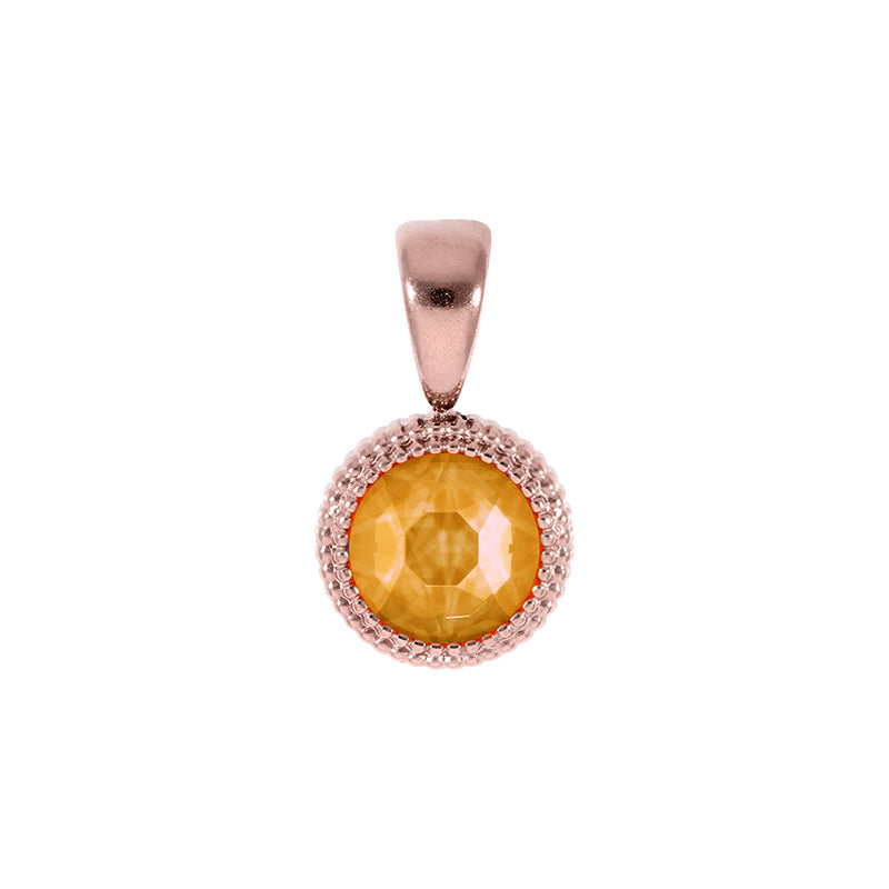 Fabero Flat Anhänger 10 mm - Roségold Crystal Mango Ignite