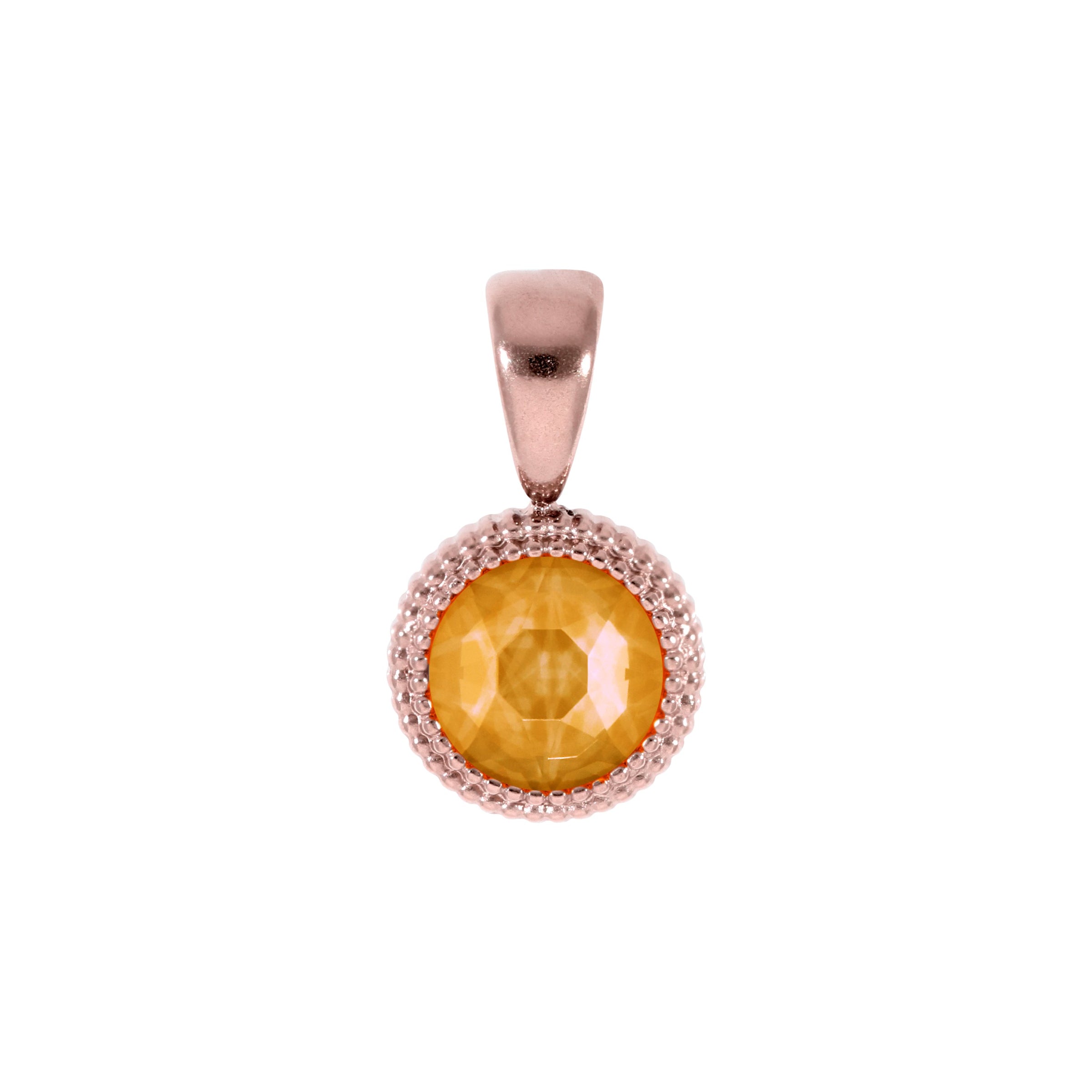 Fabero Flat Anhänger 10 mm - Roségold Crystal Mango Ignite