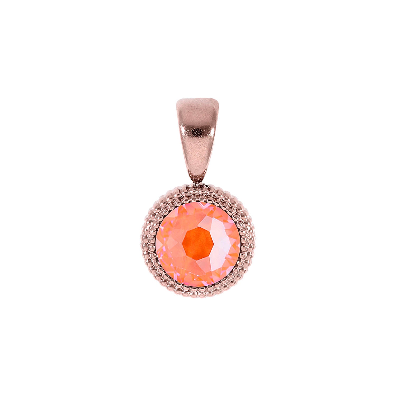 Fabero Flat Anhänger 10 mm - Roségold crystal orange glow delite