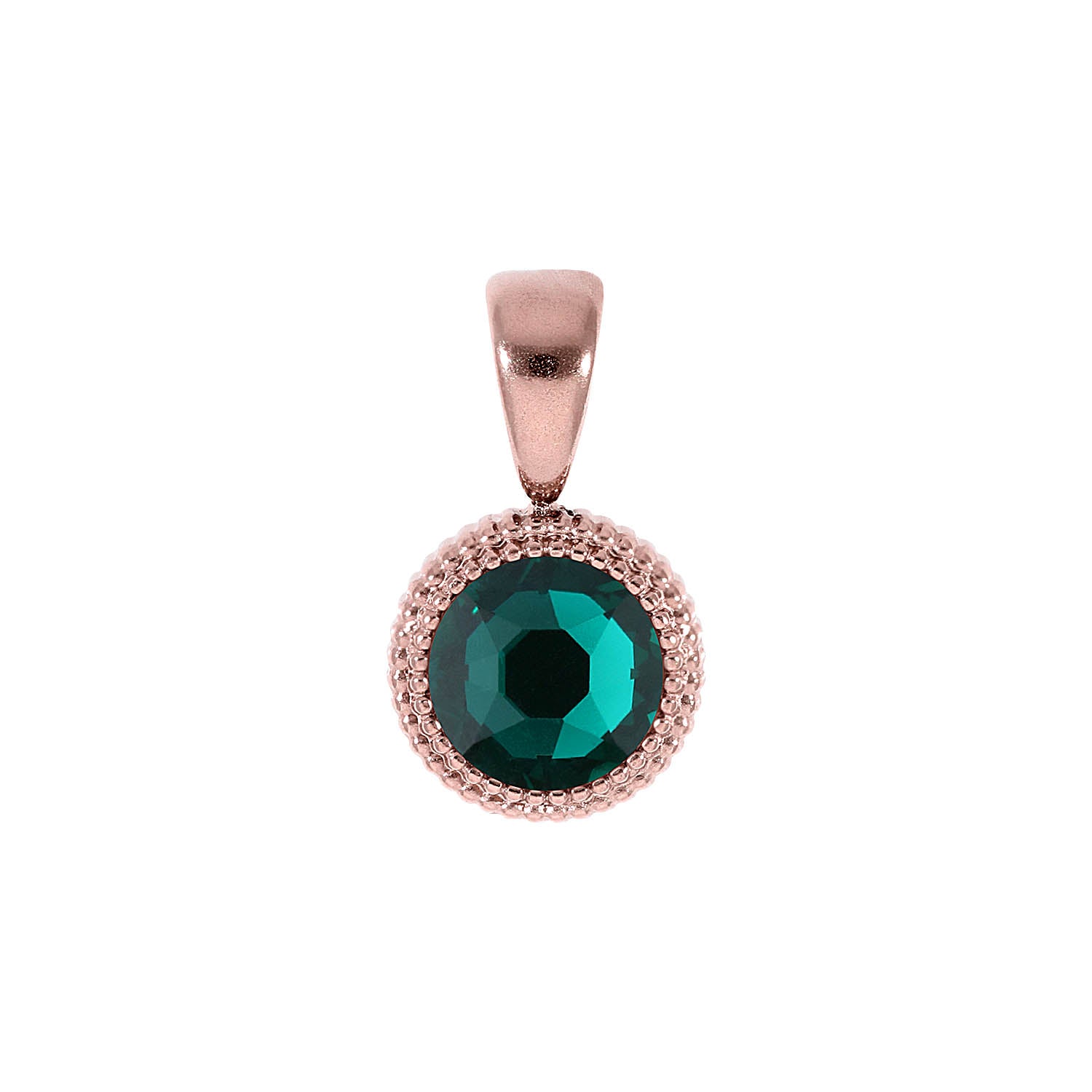 Fabero Flat Anhänger 10 mm - Roségold emerald