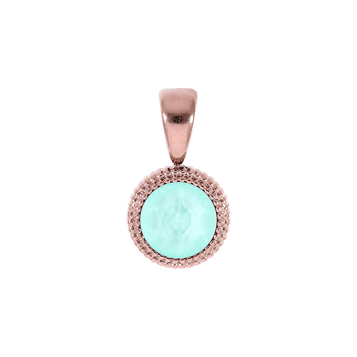 Fabero Flat Anhänger 10 mm - Roségold crystal soft mint ignite