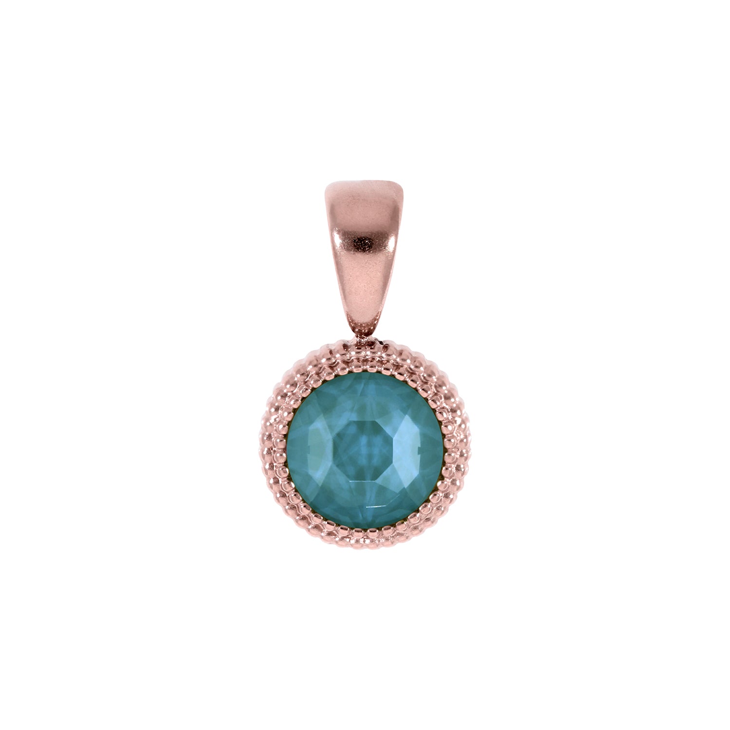 Fabero Flat Anhänger 10 mm - Roségold Crystal Pine Green Ignite