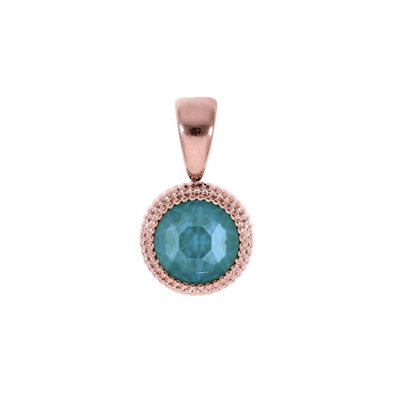 Fabero Flat Anhänger 10 mm - Roségold Crystal Pine Green Ignite