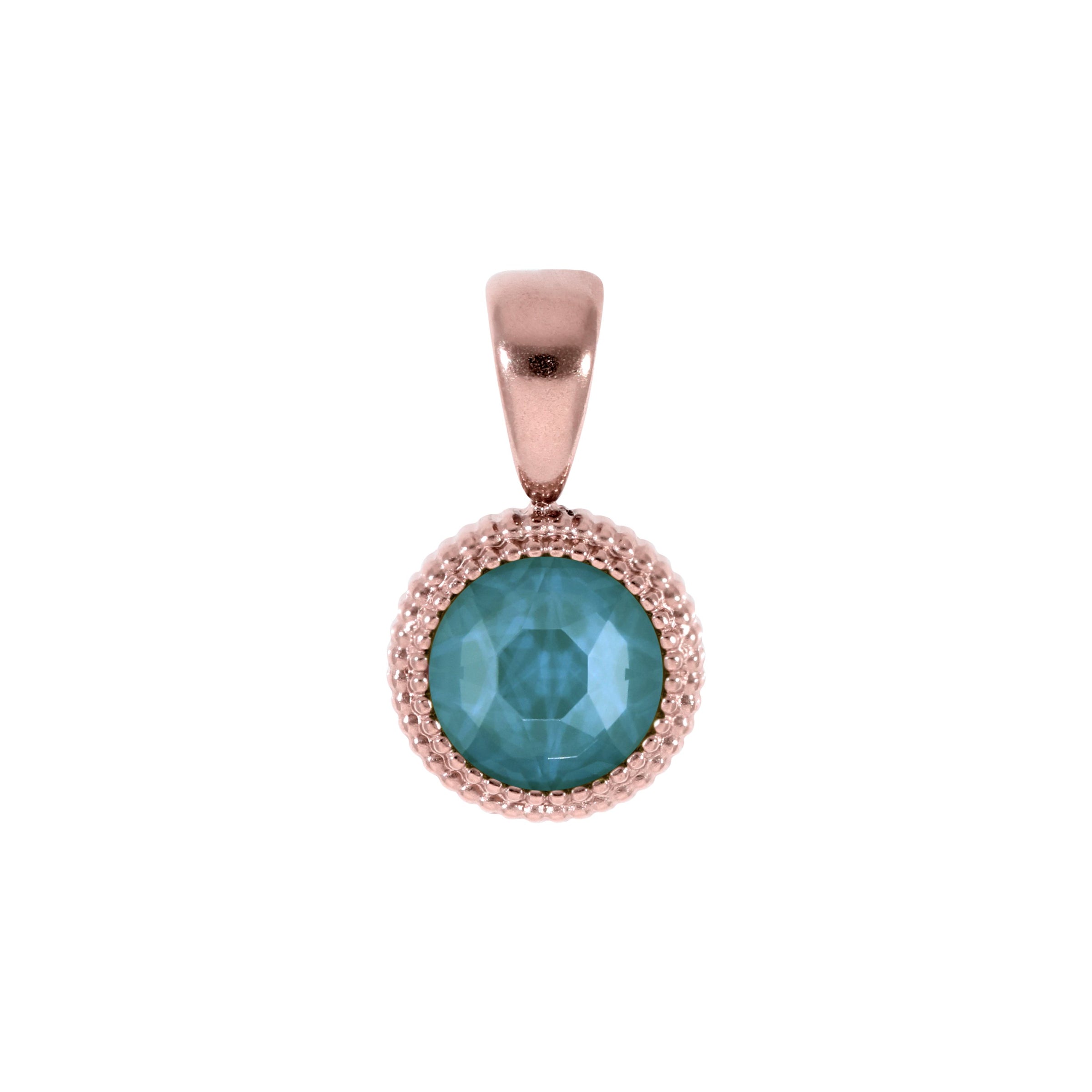 Fabero Flat Anhänger 10 mm - Roségold Crystal Pine Green Ignite