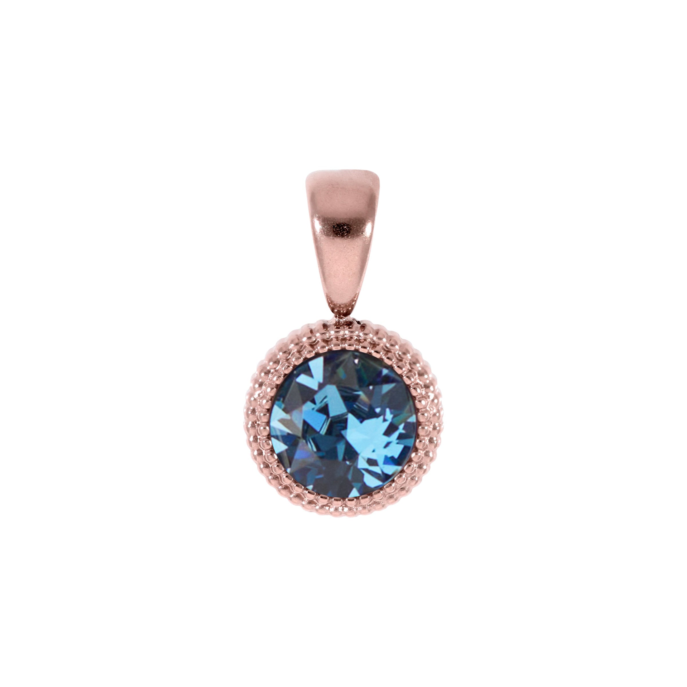 Fabero Flat Anhänger 10 mm - Roségold Denim Blue
