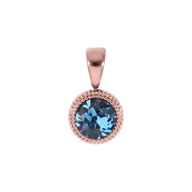 Fabero Flat Anhänger 10 mm - Roségold Denim Blue