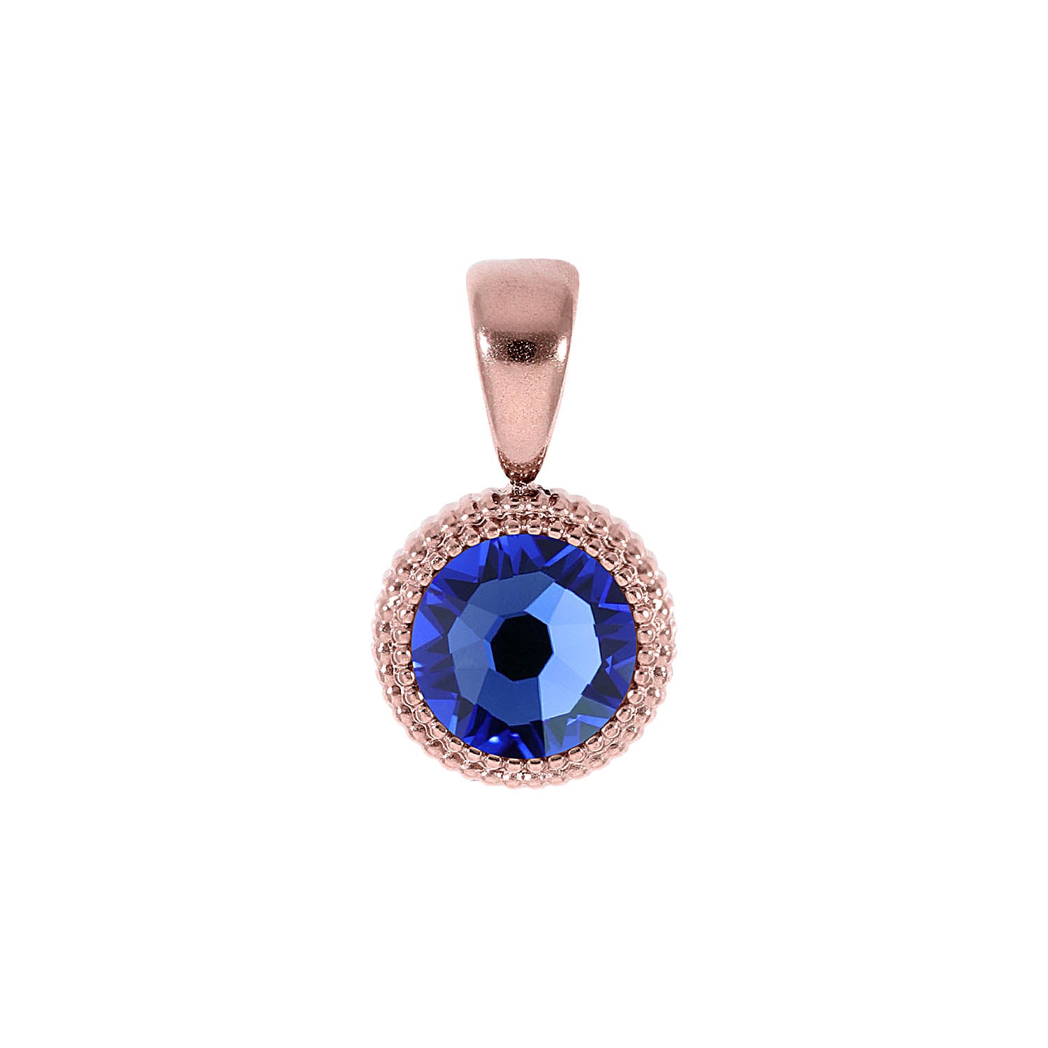 Fabero Flat Anhänger 10 mm - Roségold sapphire