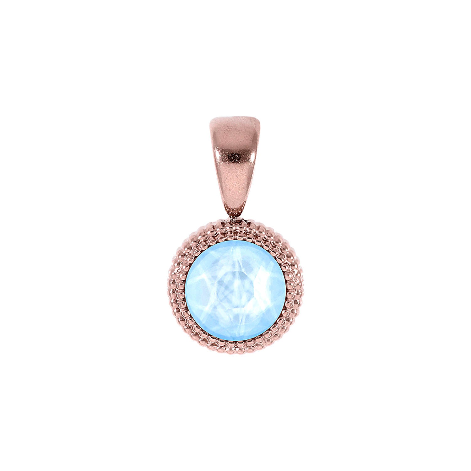 Fabero Flat Anhänger 10 mm - Roségold crystal sky ignite