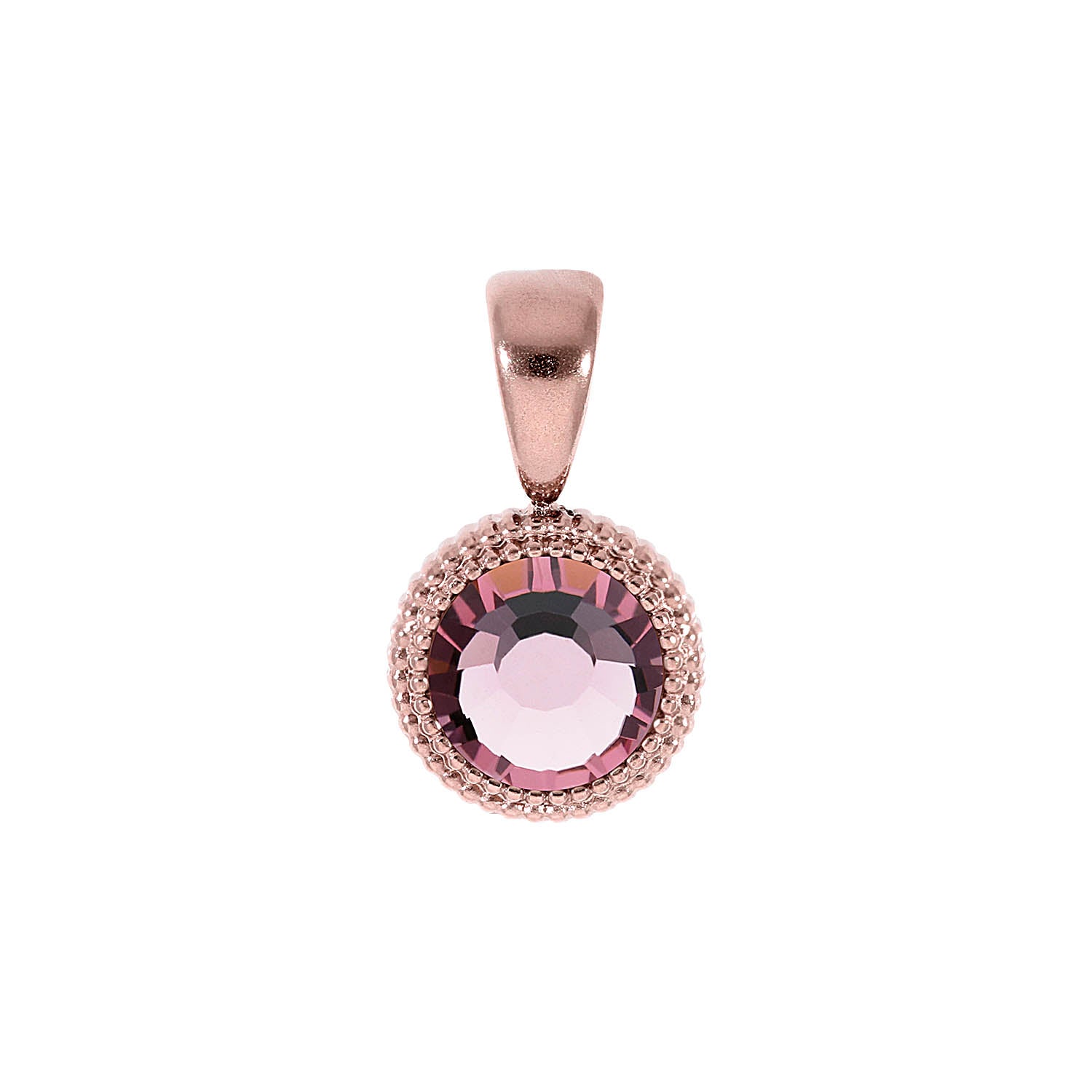 Fabero Flat Anhänger 10 mm - Roségold light amethyst