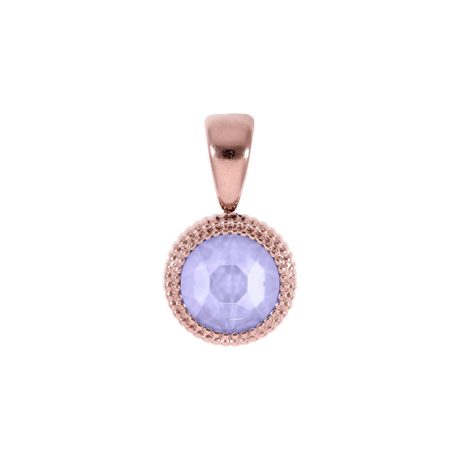 Fabero Flat Anhänger 10 mm - Roségold Crystal Purple Ignite