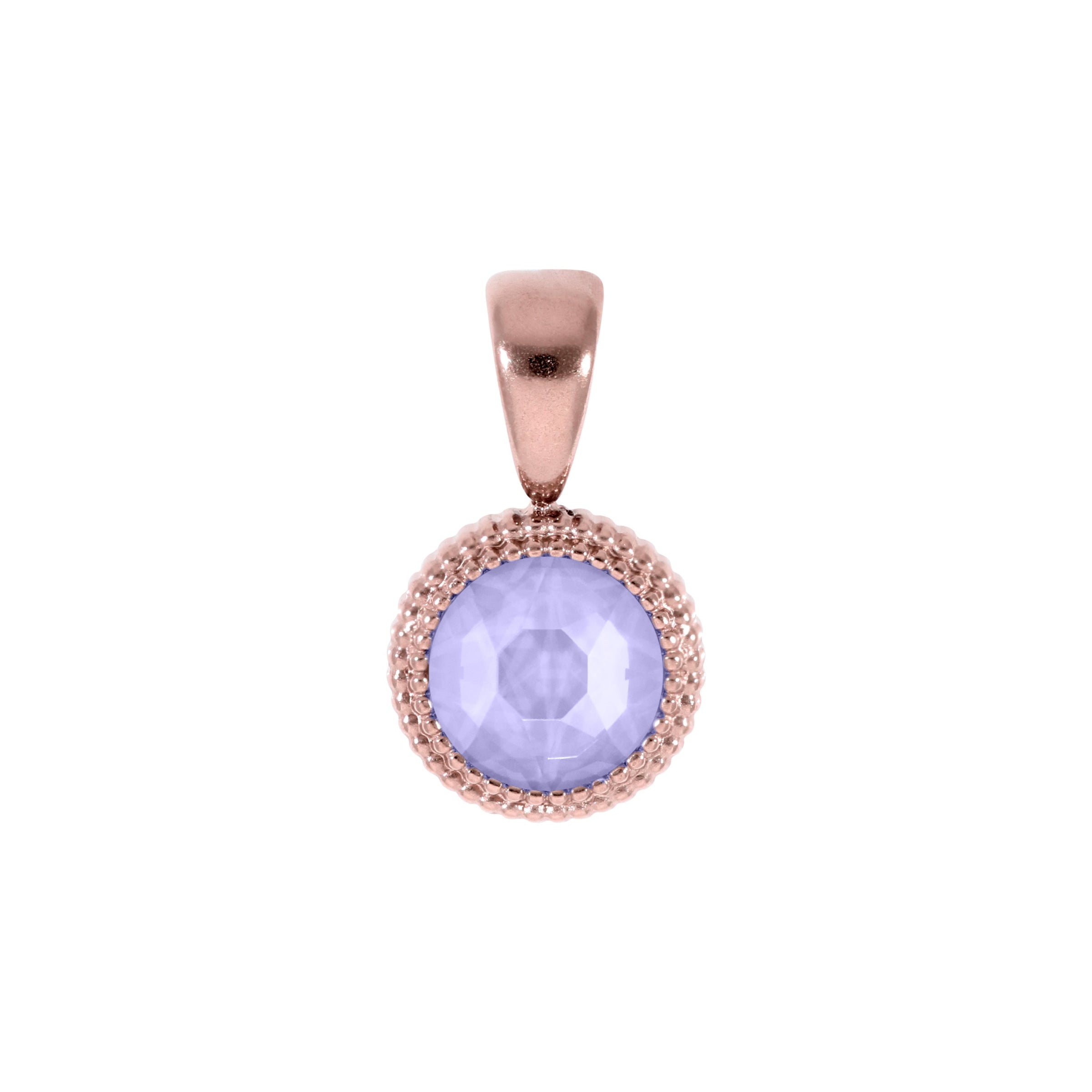 Fabero Flat Anhänger 10 mm - Roségold Crystal Purple Ignite