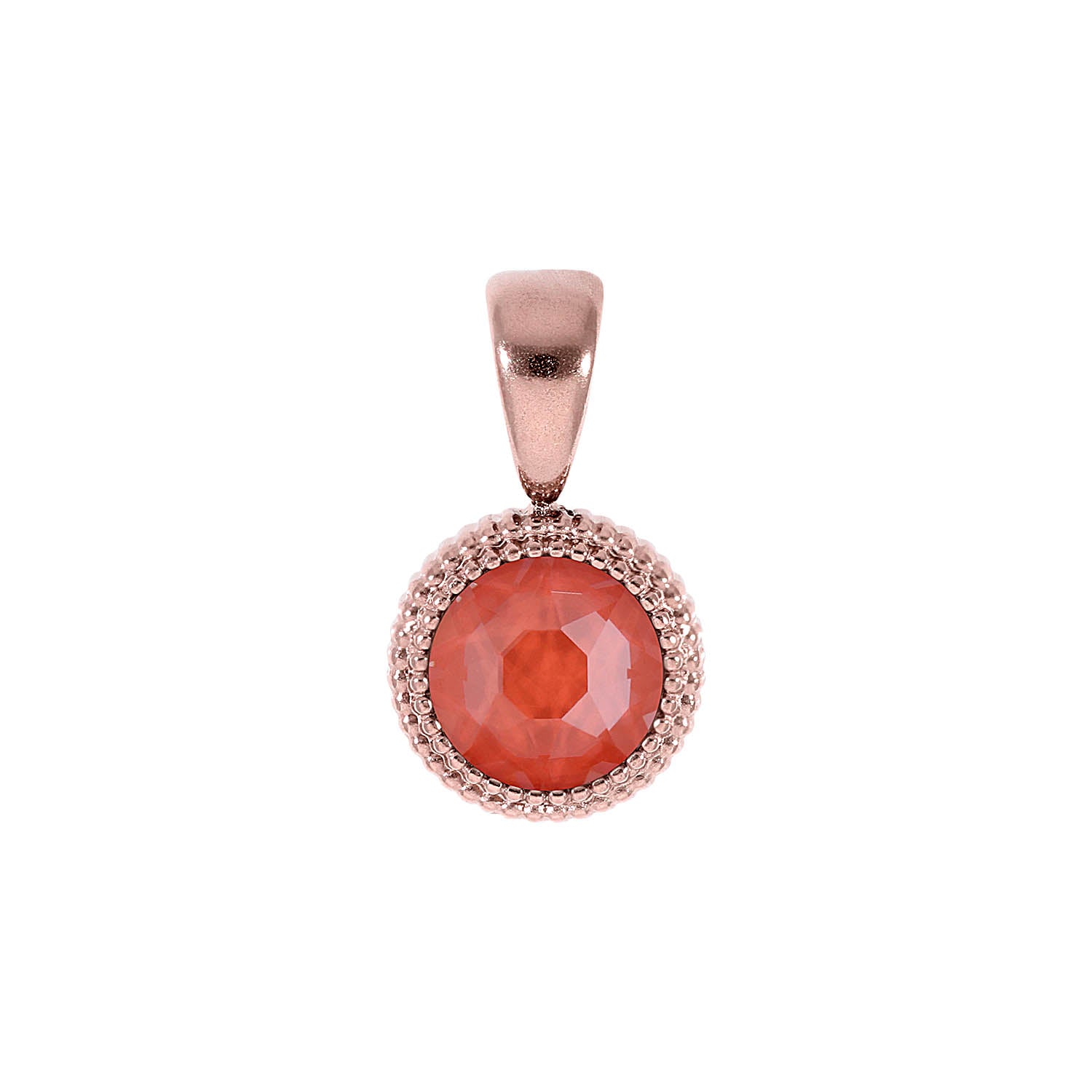 Fabero Flat Anhänger 10 mm - Roségold crystal maroon ignite