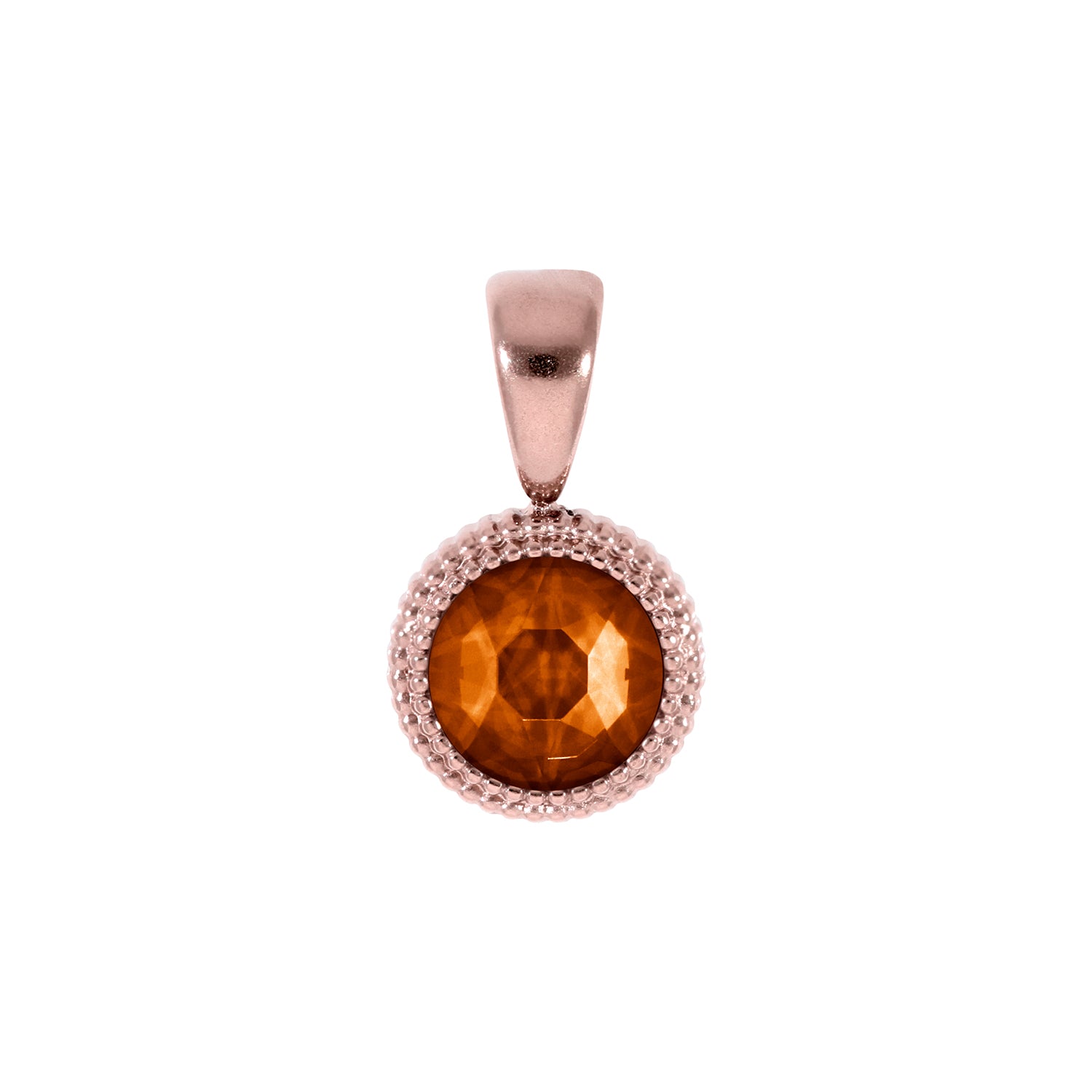 Fabero Flat Anhänger 10 mm - Roségold Smoked Topaz