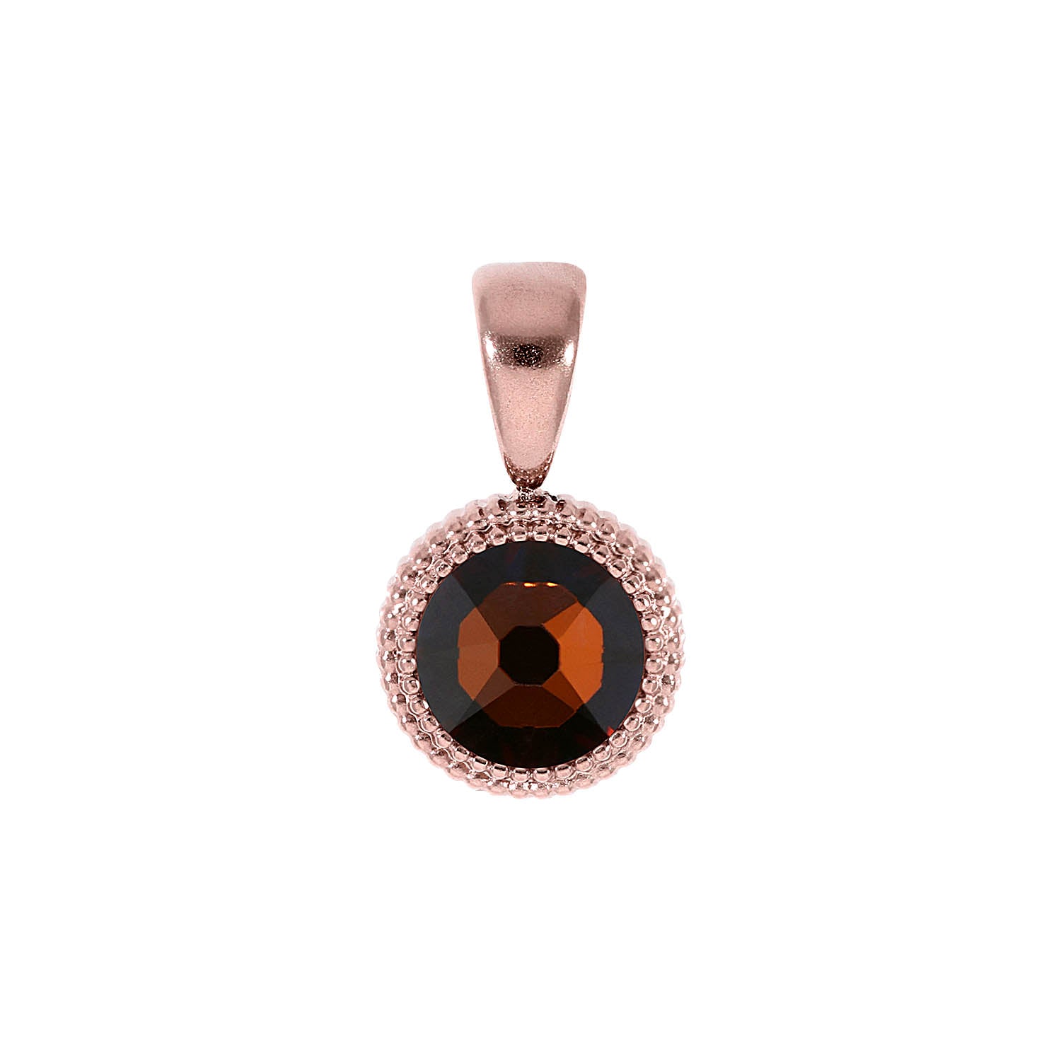 Fabero Flat Anhänger 10 mm - Roségold smoked amber