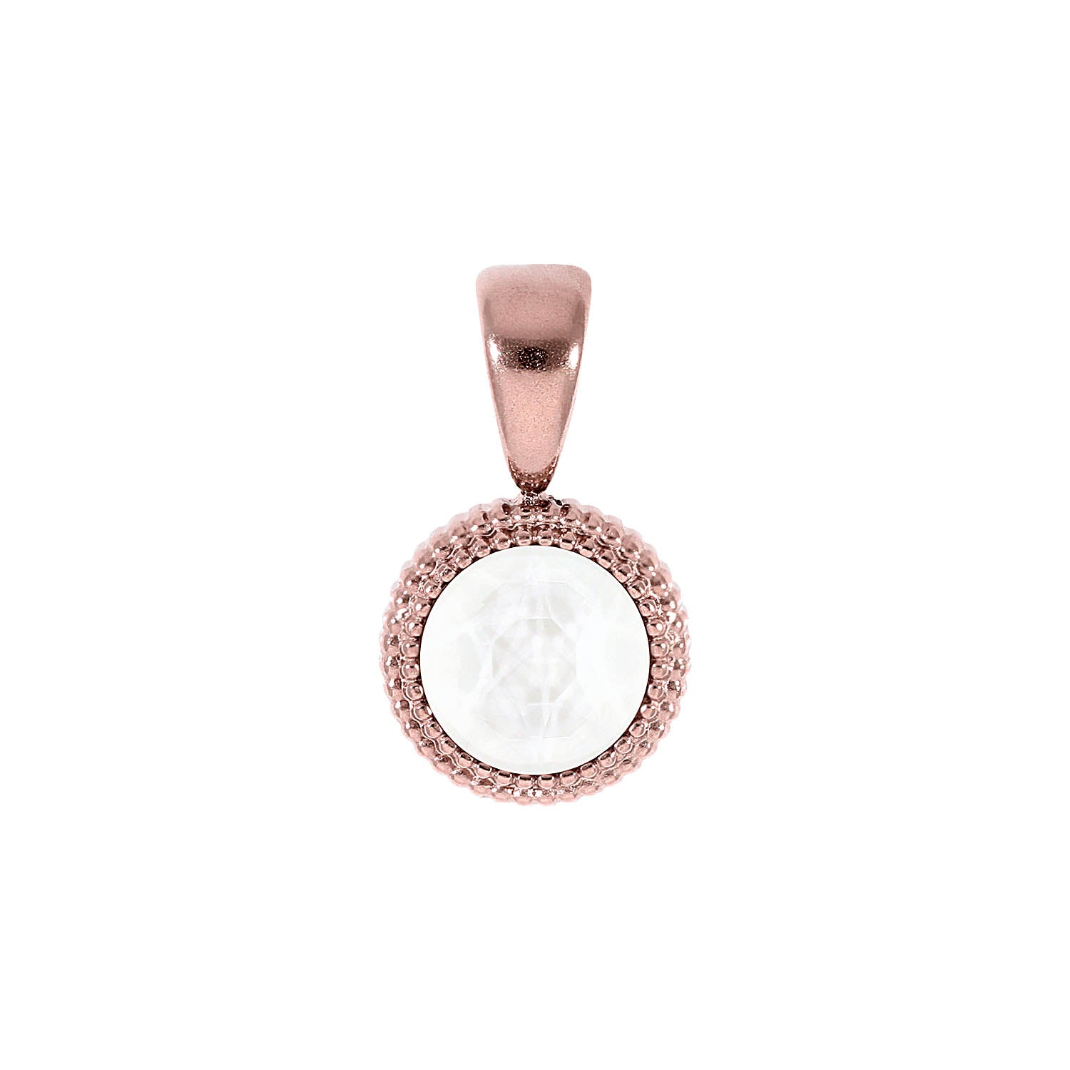 Fabero Flat Anhänger 10 mm - Roségold crystal electric white ignite