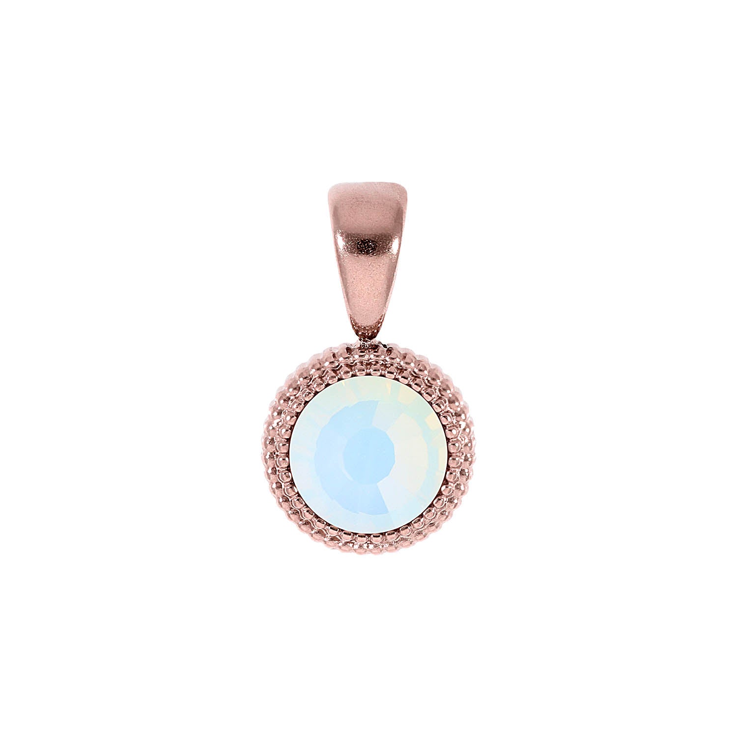 Fabero Flat Anhänger 10 mm - Roségold white opal