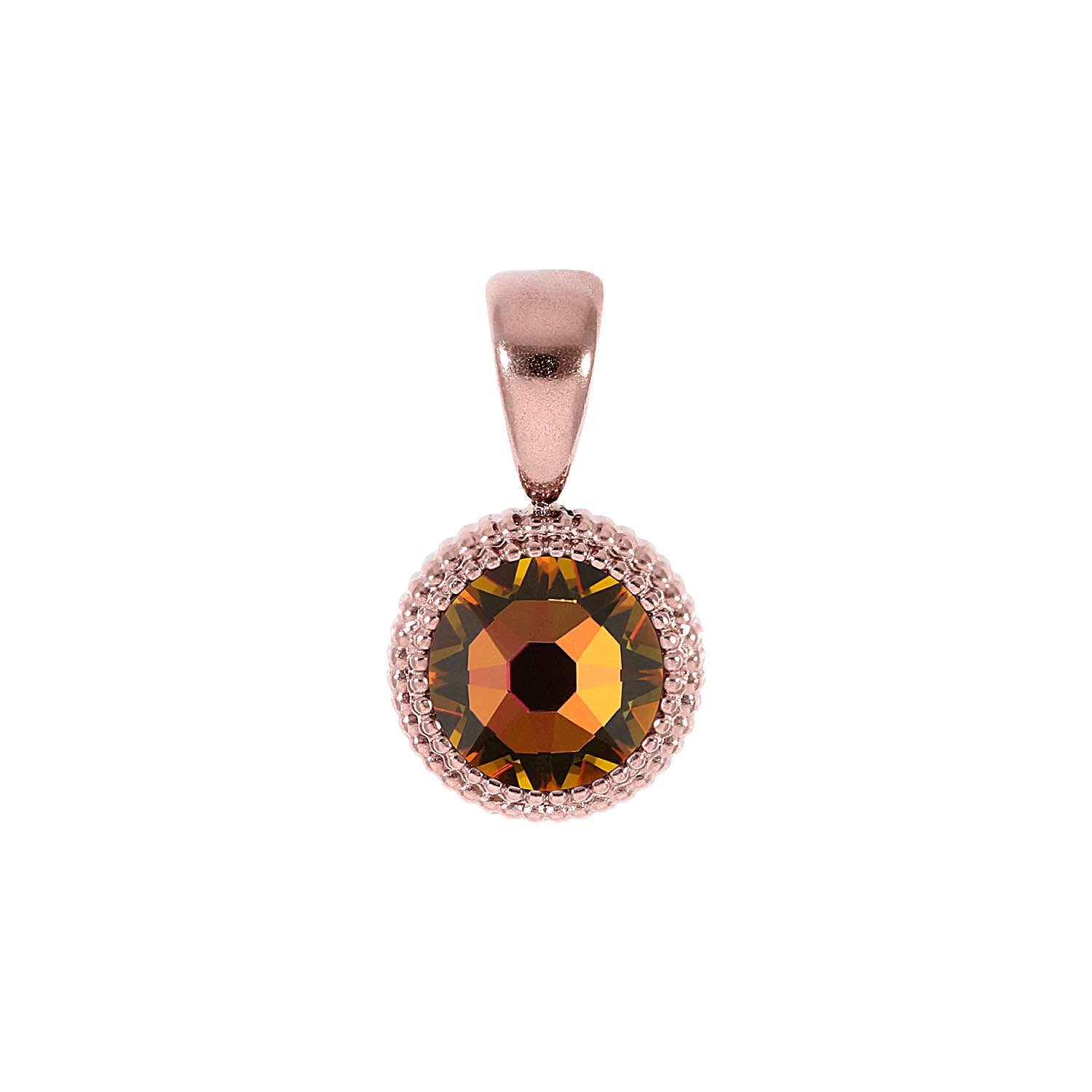Fabero Flat Anhänger 10 mm - Roségold Crystal Vitrail Medium