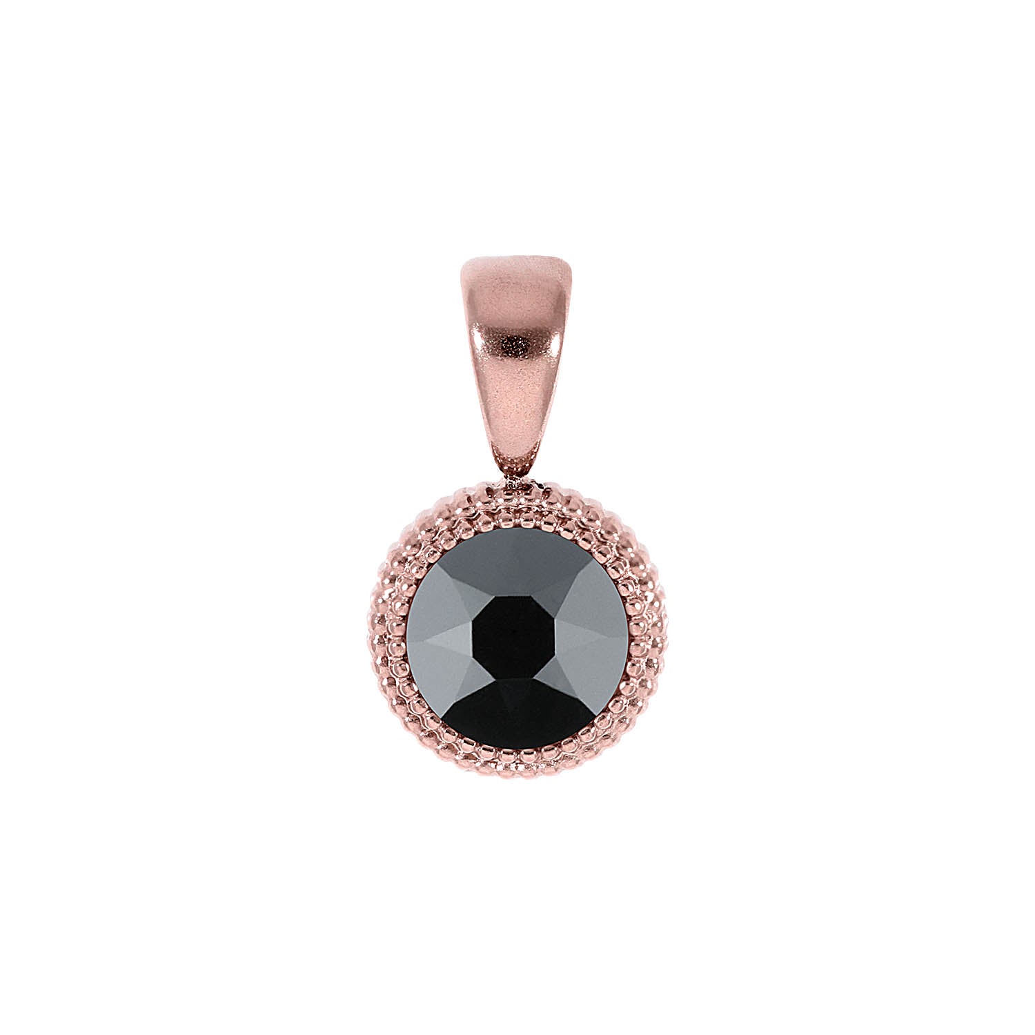 Fabero Flat Anhänger 10 mm - Roségold jet hematite