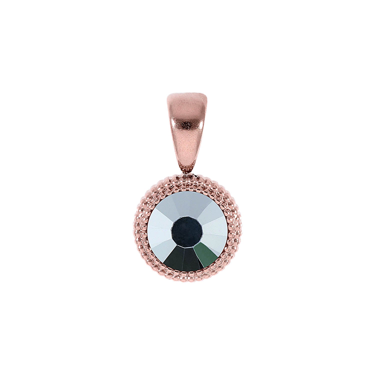 Fabero Flat Anhänger 10 mm - Roségold crystal labrador