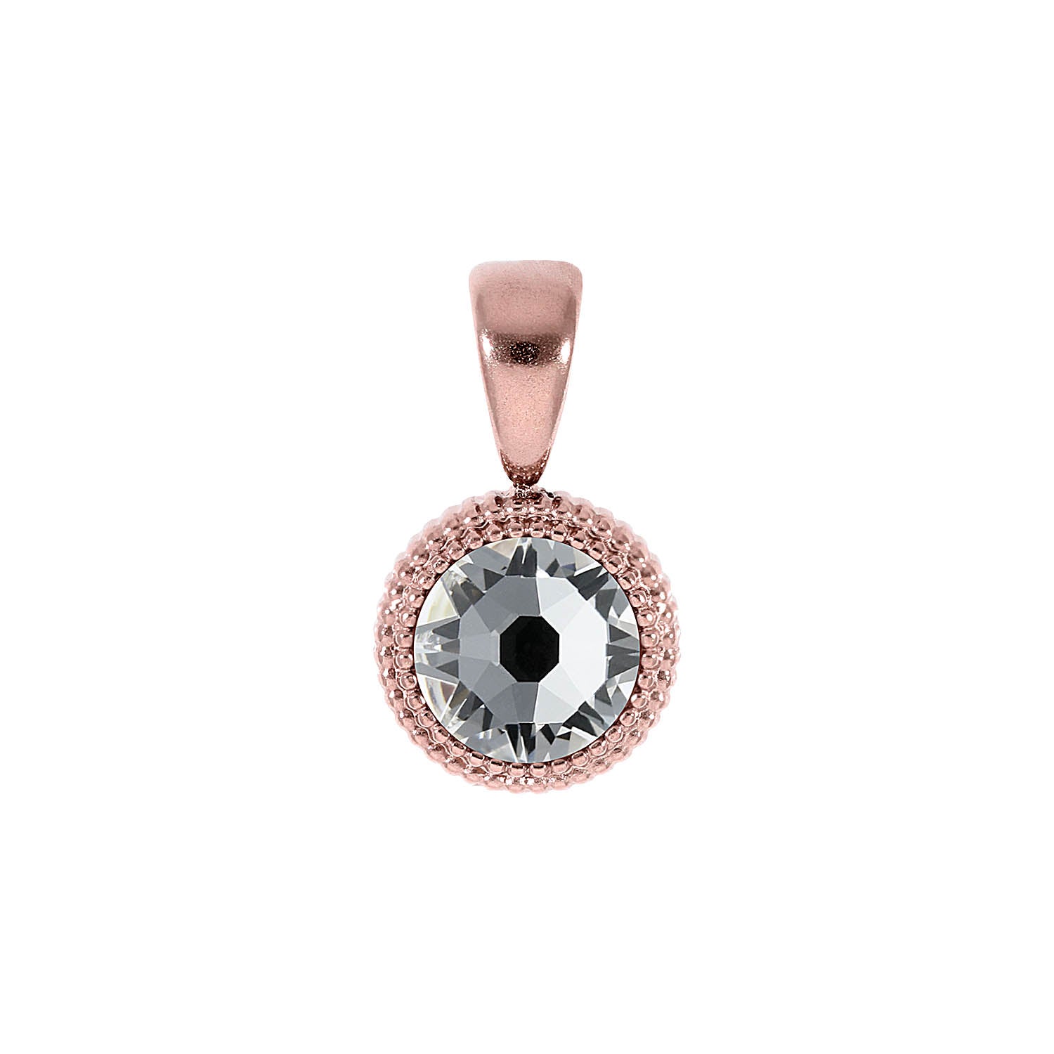 Fabero Flat Anhänger 10 mm - Roségold crystal