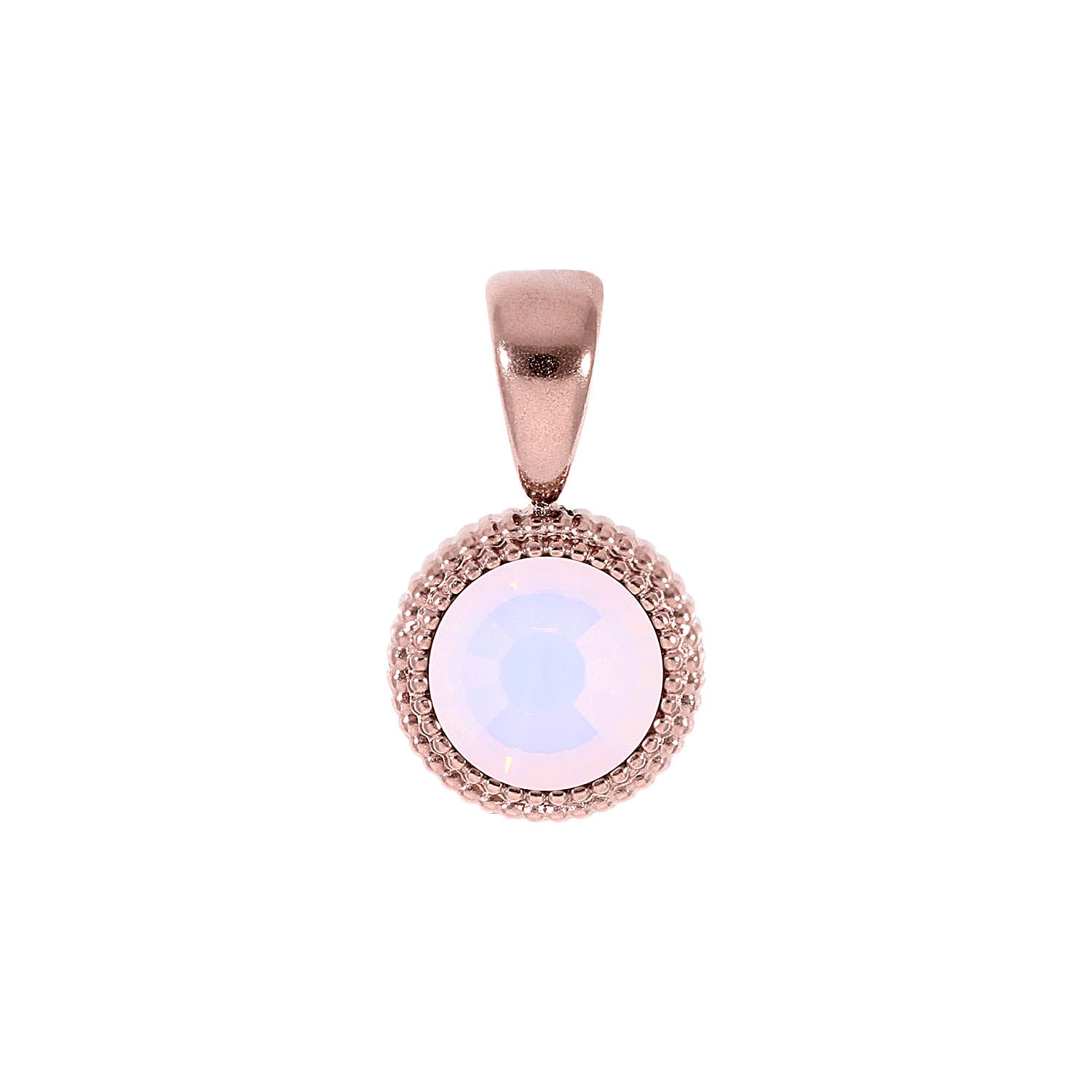 Fabero Flat Anhänger 10 mm - Roségold rose opal