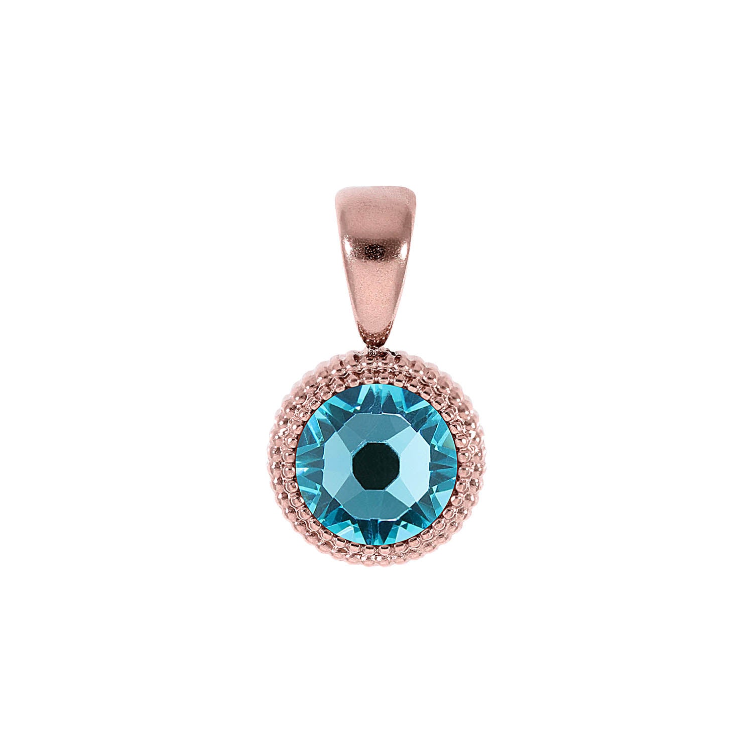Fabero Flat Anhänger 10 mm - Roségold Light Turquoise