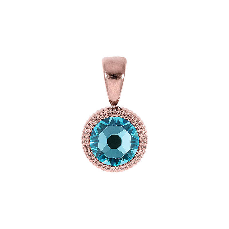 Fabero Flat Anhänger 10 mm - Roségold Light Turquoise