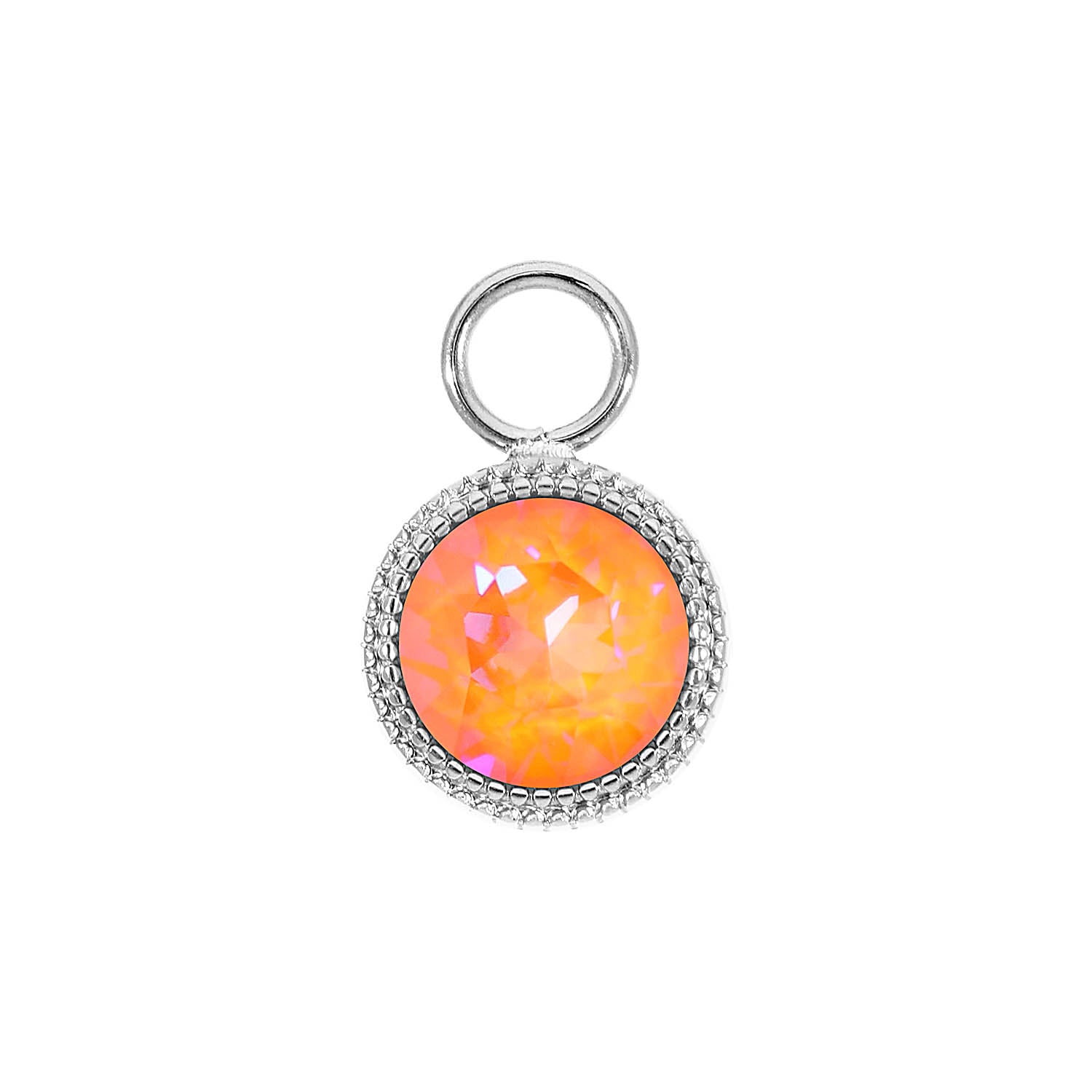 Fabero Charm 11 mm - Silber crystal orange glow delite