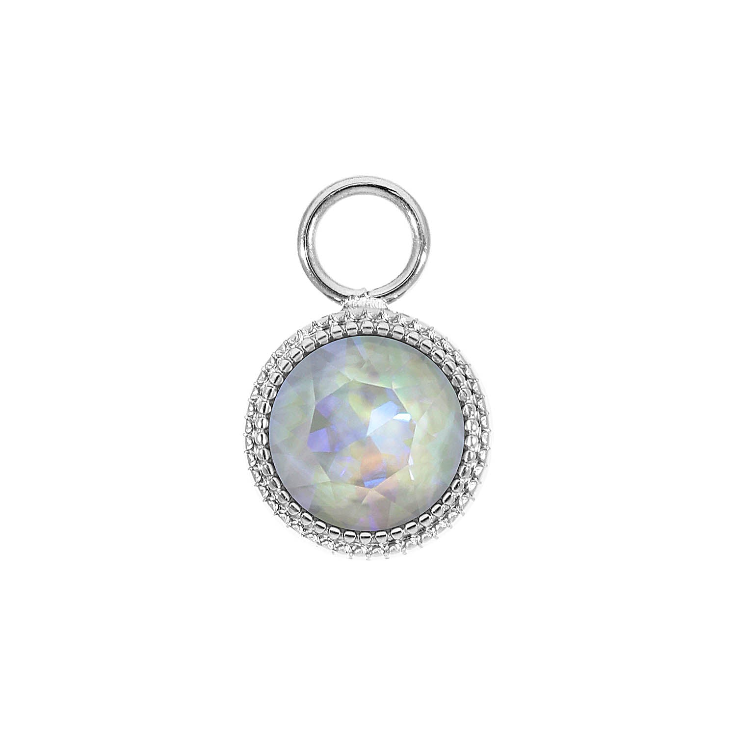 Fabero Charm 11 mm - Silber Crystal Serene Gray Delite