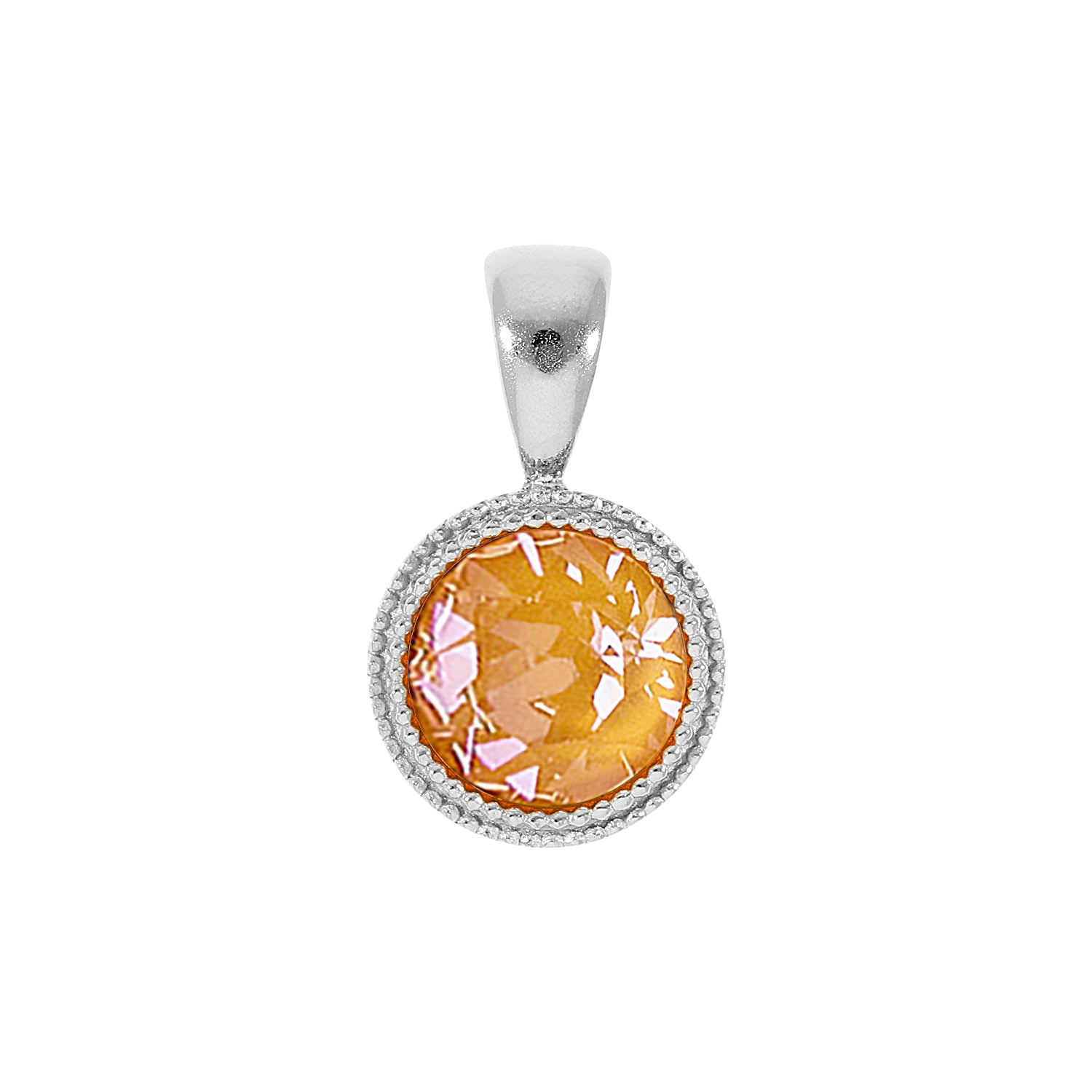 Fabero Anhänger 11 mm - Silber Crystal Mango Ignite