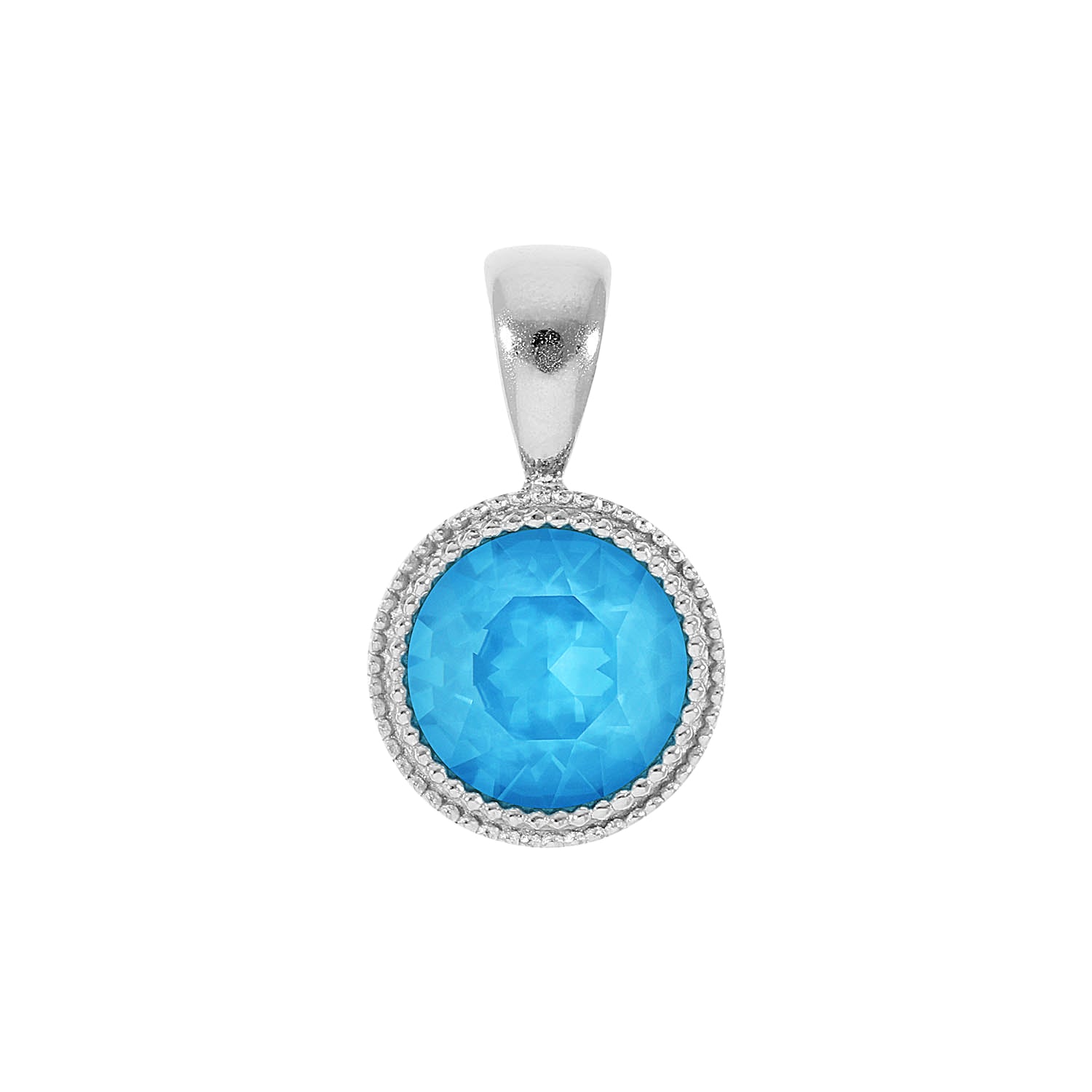 Fabero Anhänger 11 mm - Silber Crystal Electric Blue Ignite