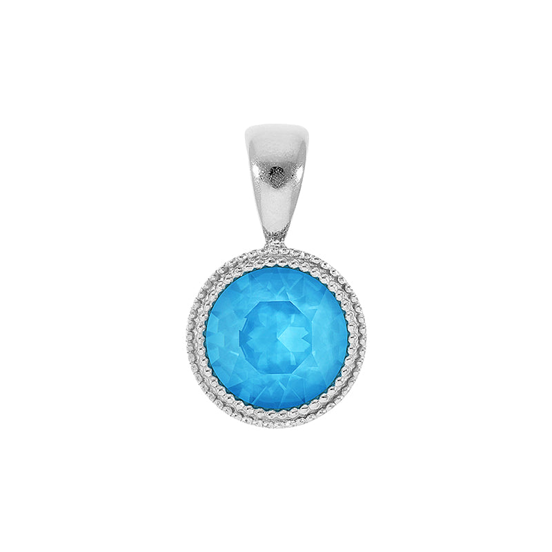 Fabero Anhänger 11 mm - Silber Crystal Electric Blue Ignite