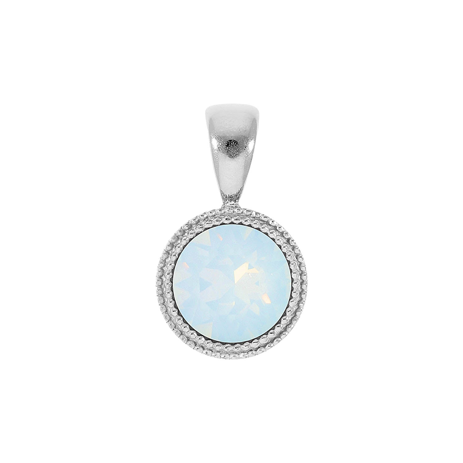 Fabero Anhänger 11 mm - Silber white opal