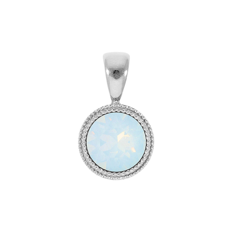 Fabero Anhänger 11 mm - Silber white opal